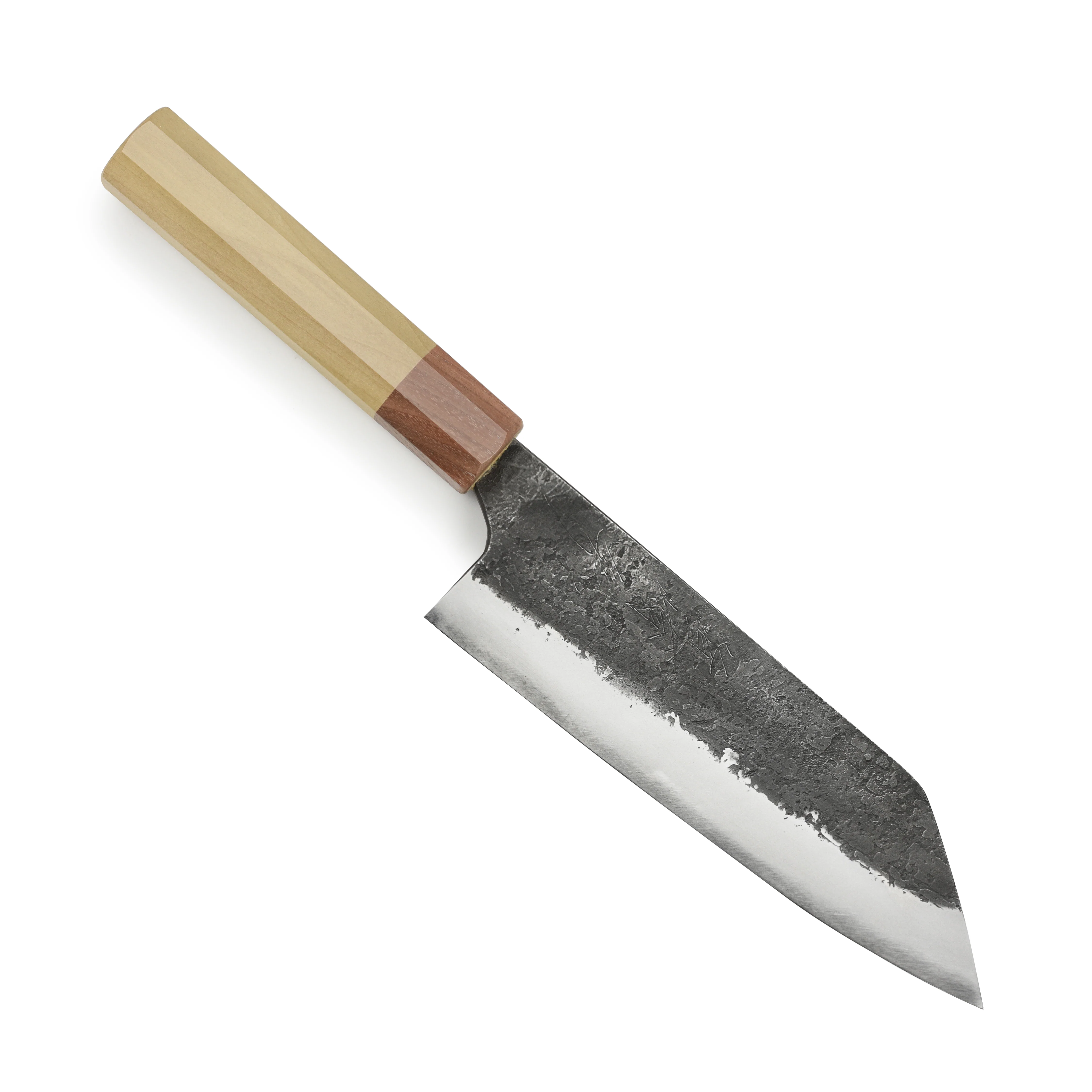 Mazaki Shirogami #2 Kurouchi Nashiji 7" Santoku - Image 9