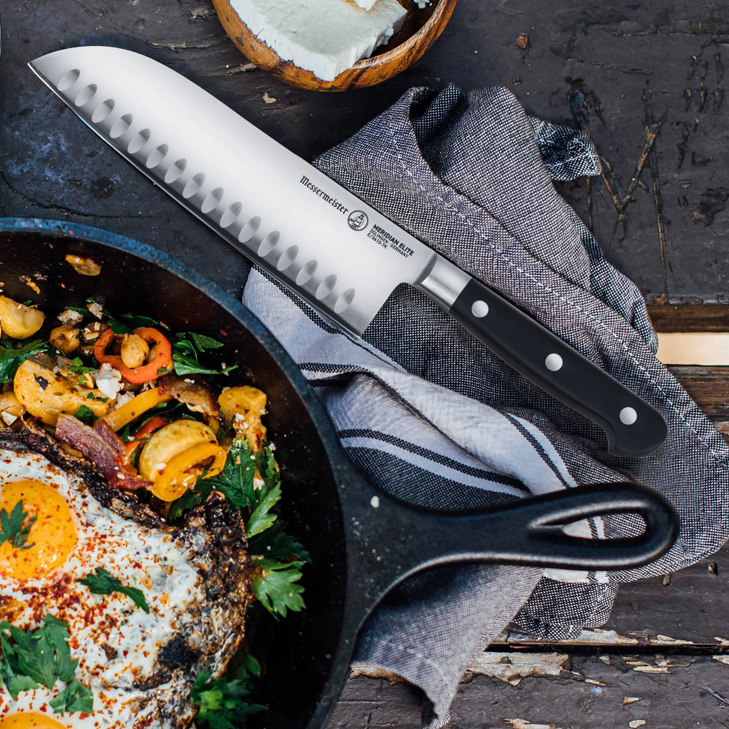 Messermeister Meridian Elite 7" Hollow Edge Santoku Knife - Image 5