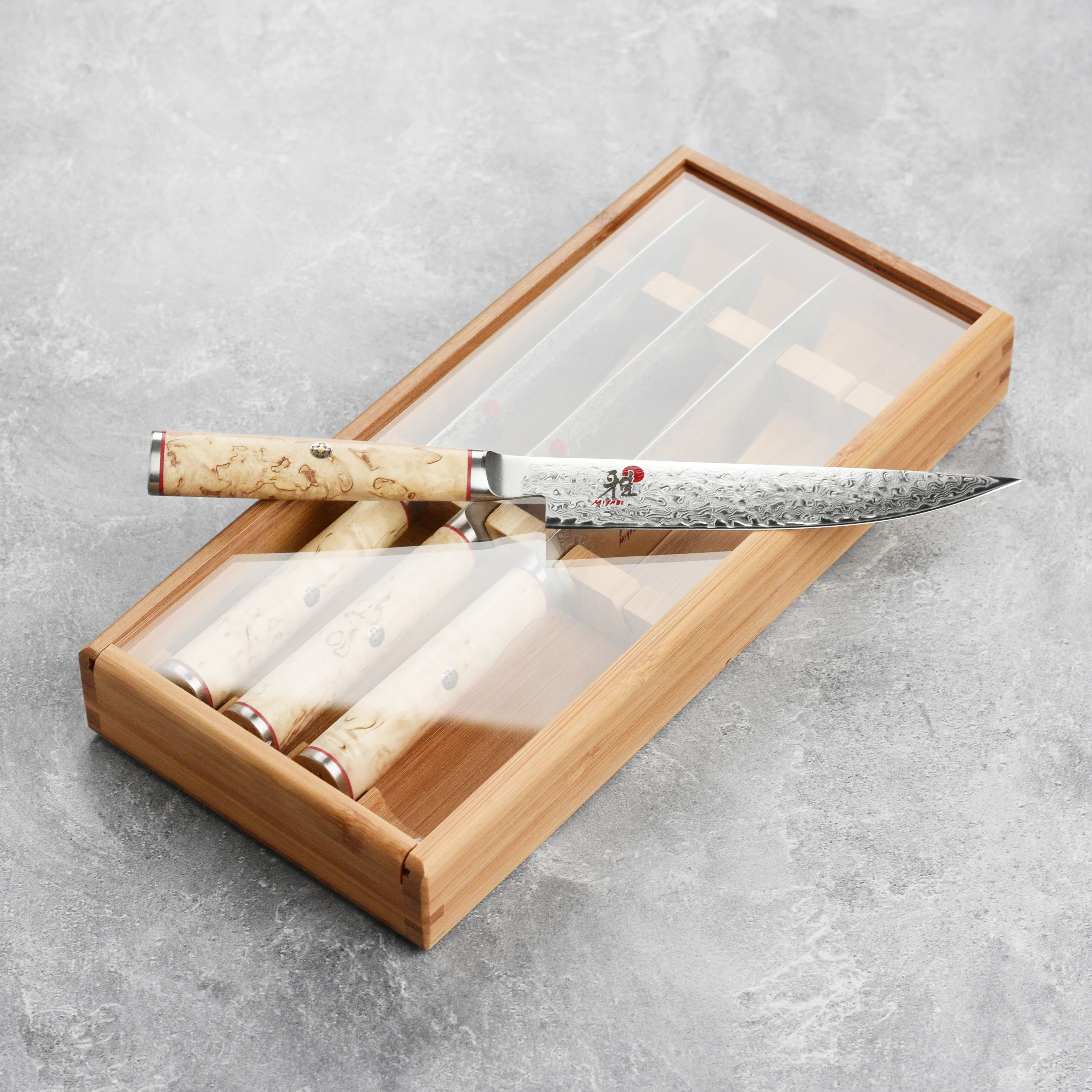 Miyabi Birchwood SG2 4 Piece Steak Knife Set with Bamboo Case - Image 5
