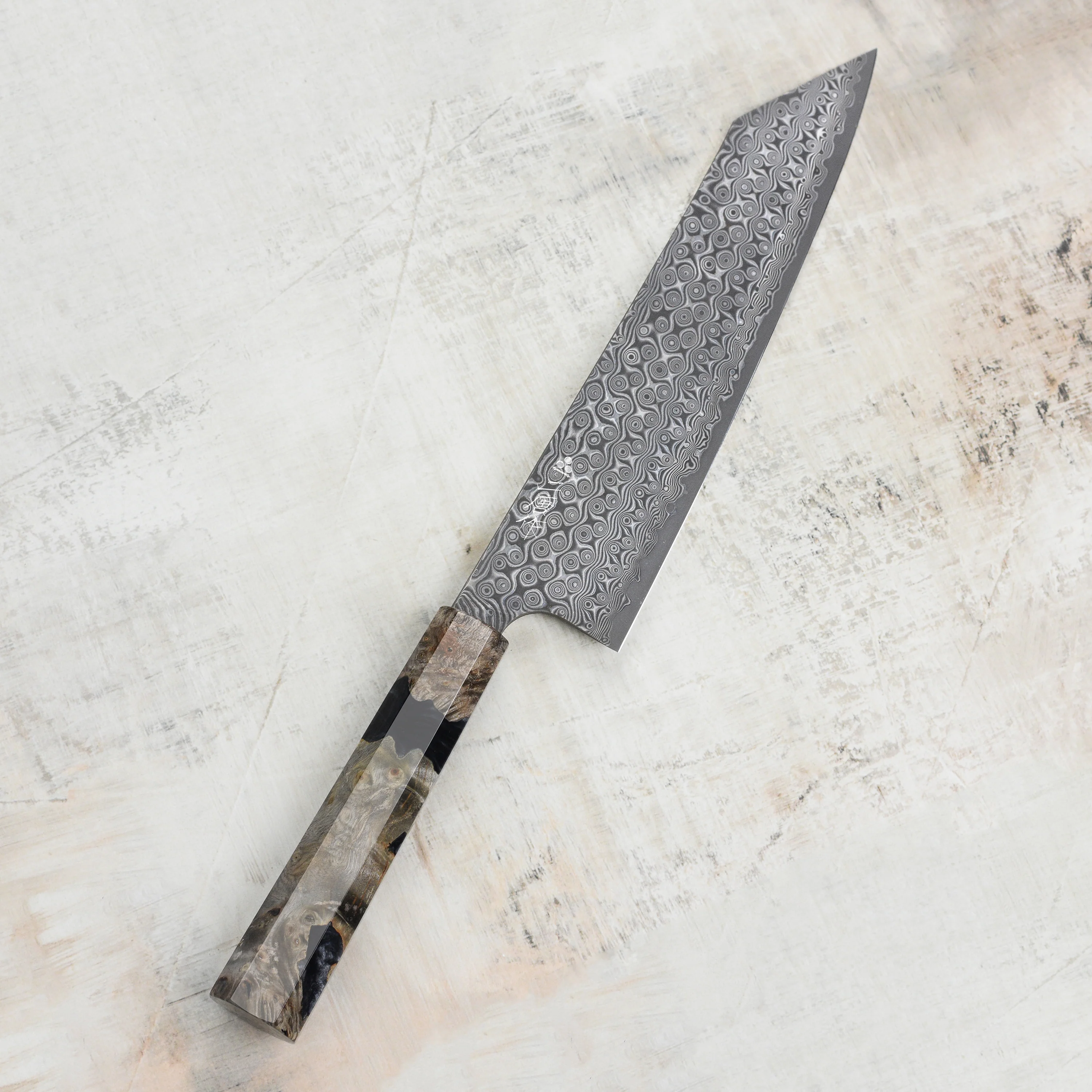 Nigara Anmon SG2 Damascus 9.4" Kiritsuke Gyuto - Image 6
