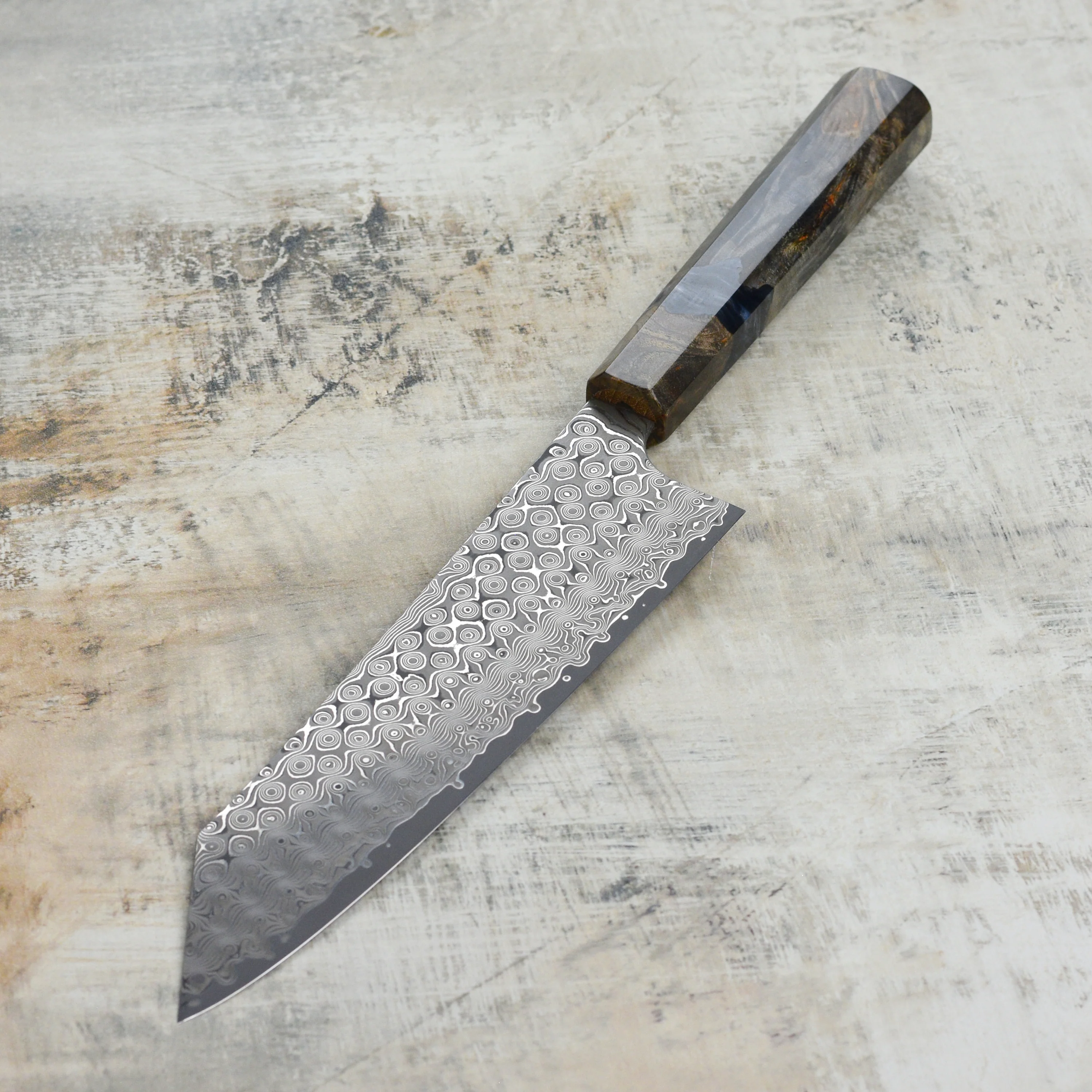 Nigara Anmon SG2 Damascus 8.25" Kiritsuke Gyuto - Image 4