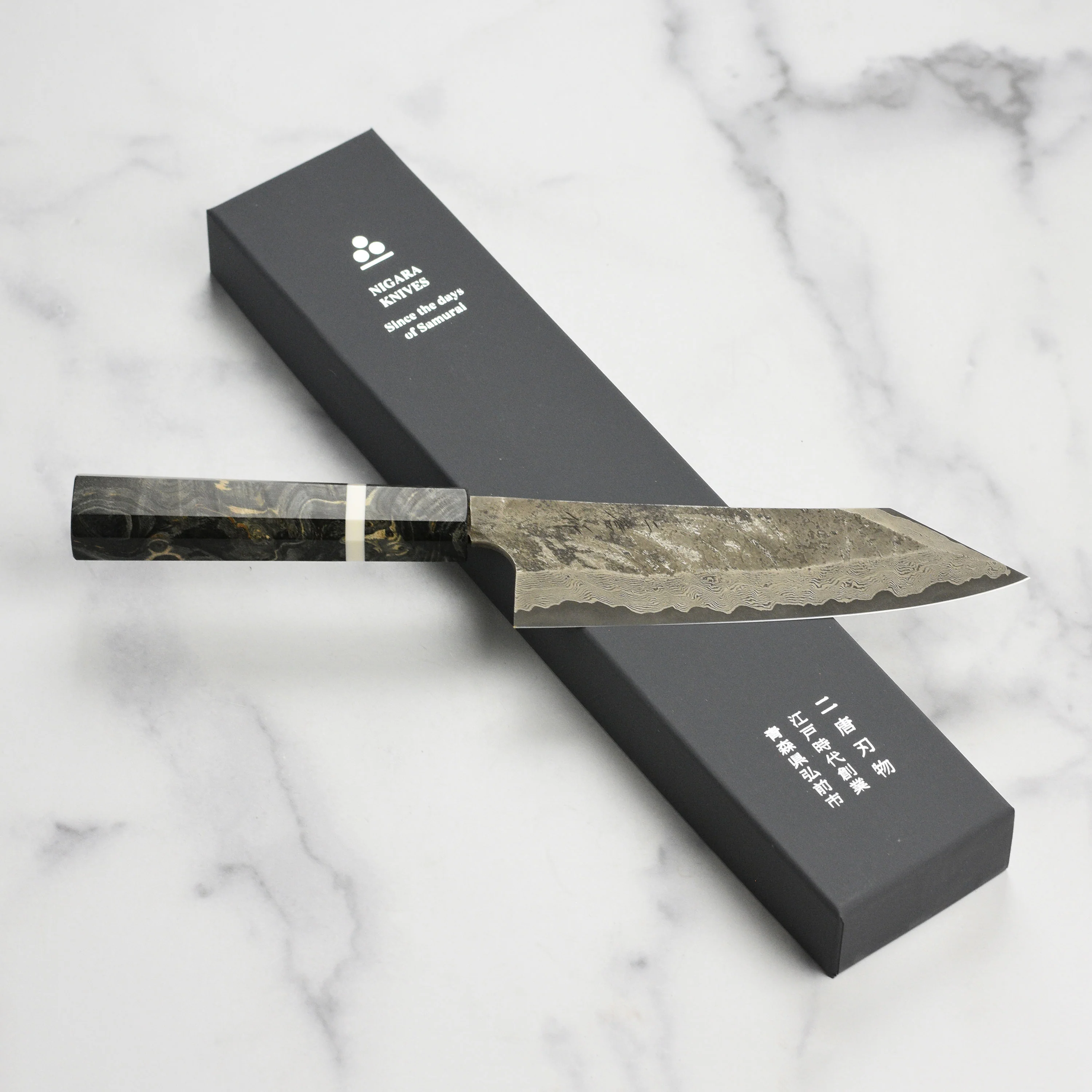 Nigara Ginsan Kurozome Damascus 7" Bunka - Image 8