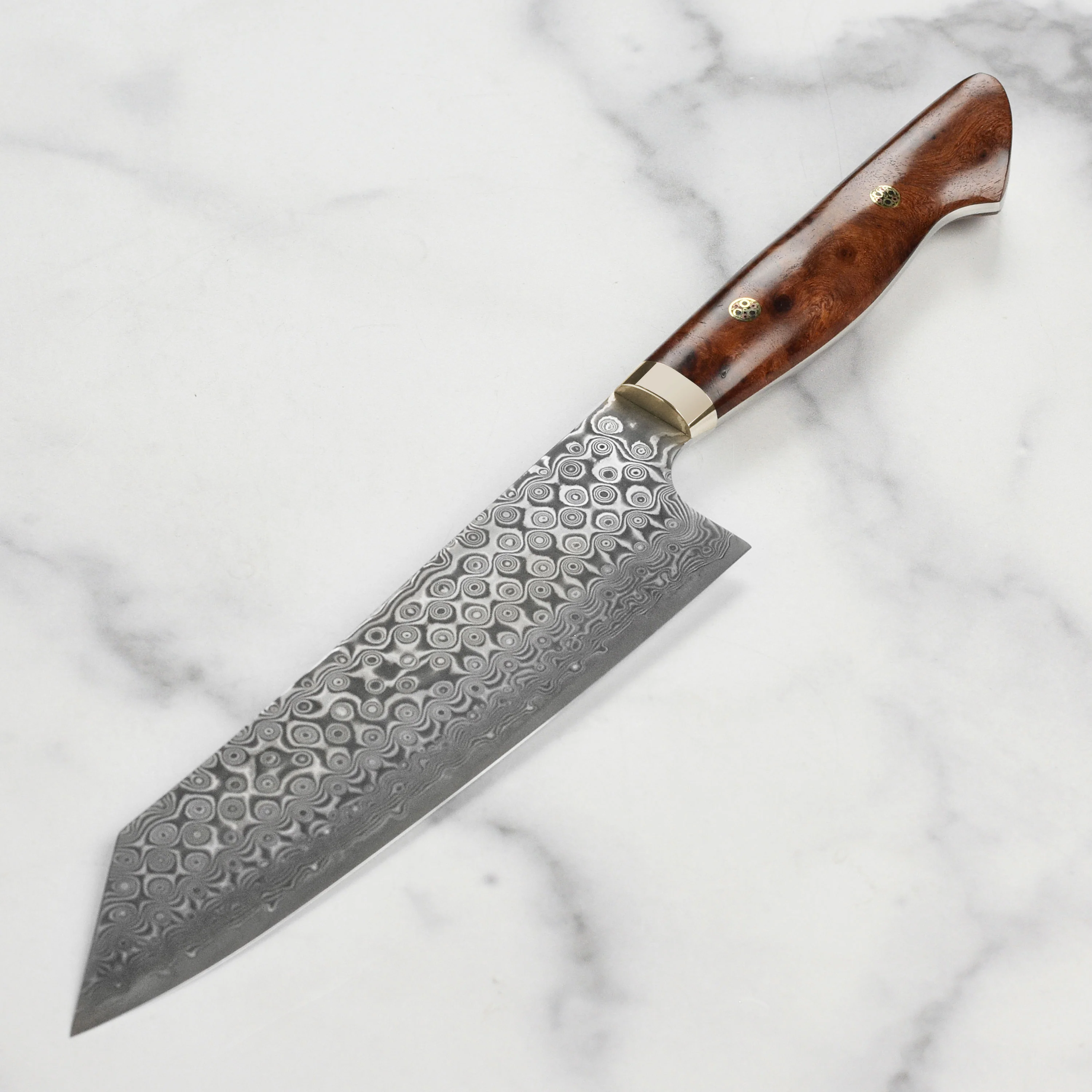 Nigara Anmon SG2 Damascus 8.25" Kiritsuke, Quince Wood - Image 6