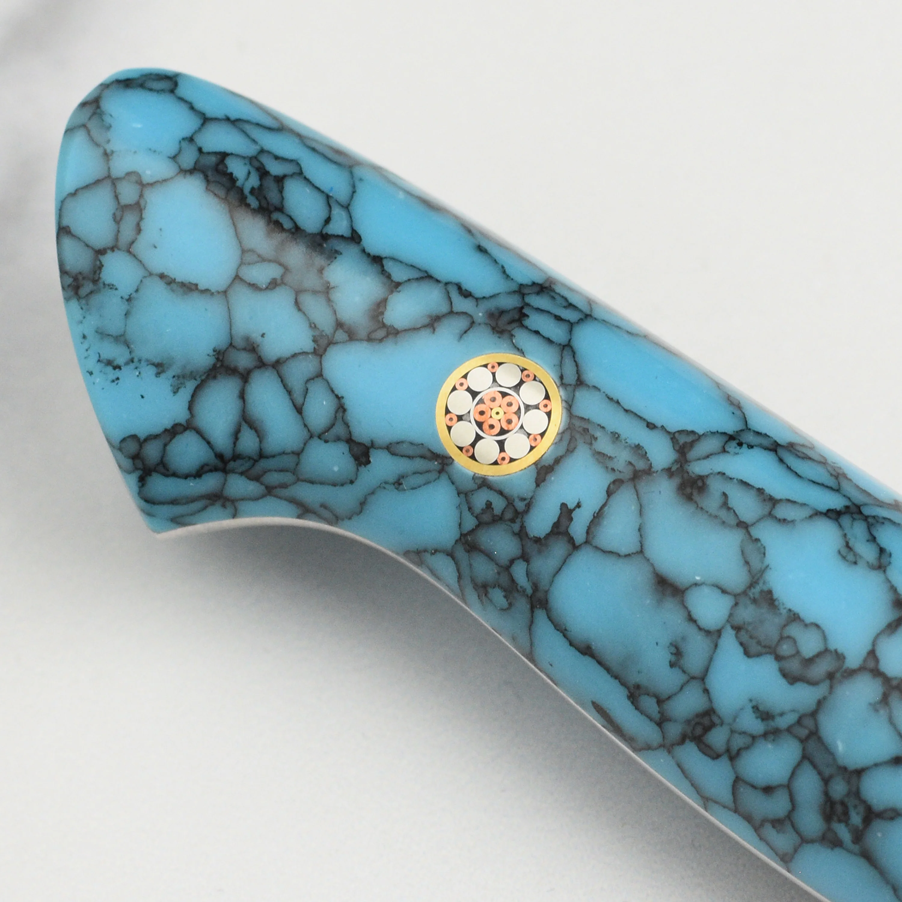 Nigara SG2 Kurouchi Tsuchime 5.9" Kiritsuke Petty, Blue Turquoise - Image 8