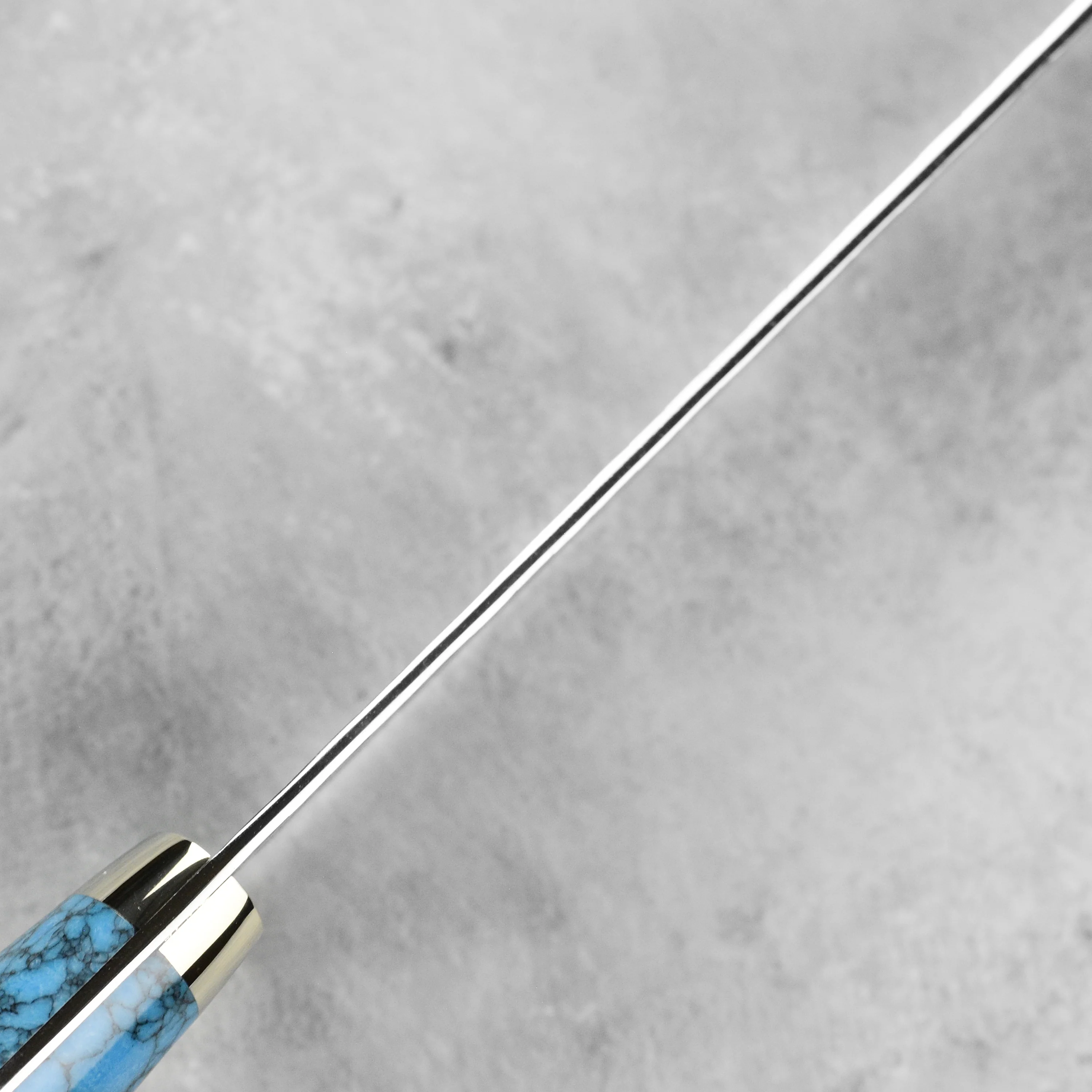 Nigara SG2 Migaki Tsuchime 9.4" Gyuto, Blue Turquoise - Image 4