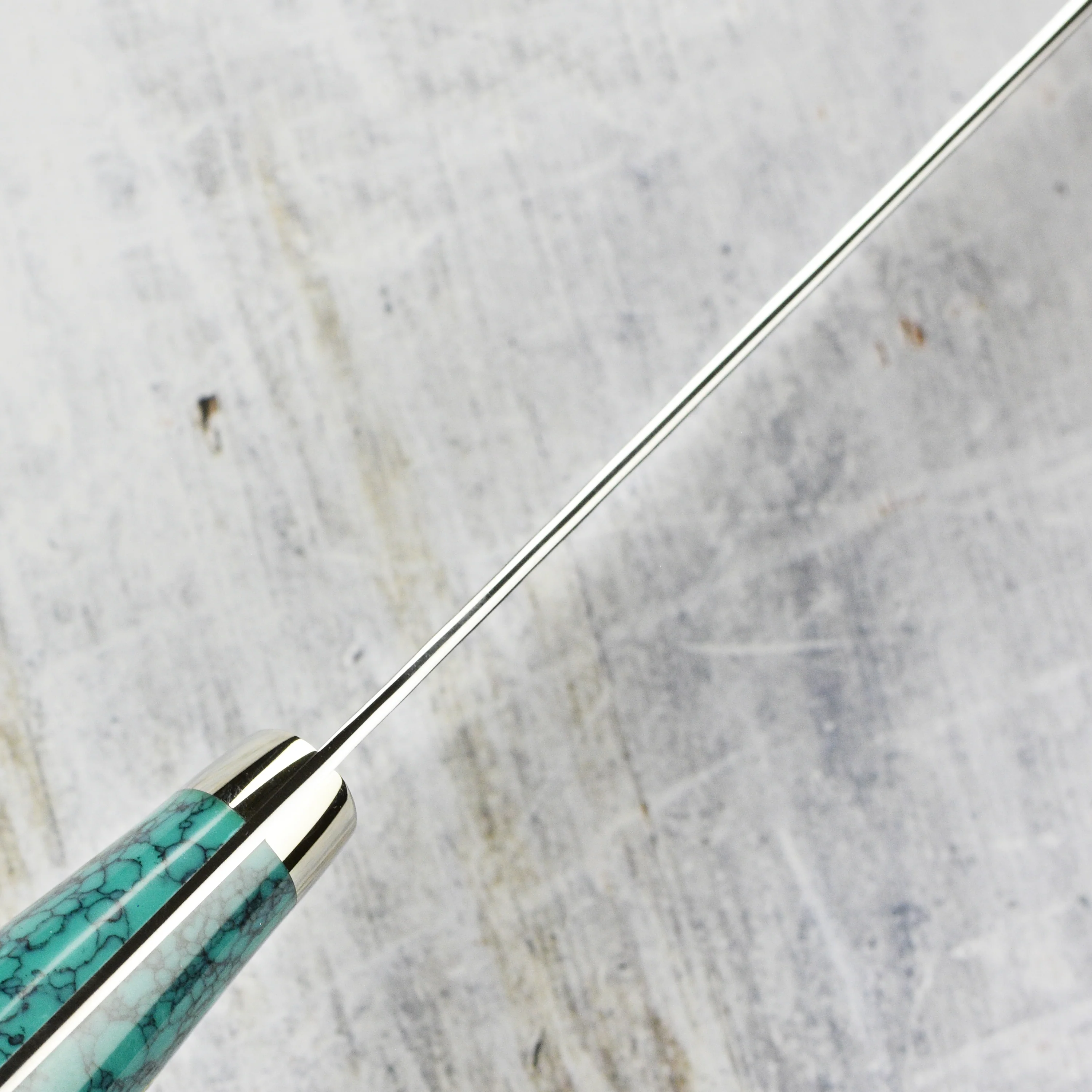 Nigara SG2 Migaki Tsuchime 9.4" Gyuto, Green Turquoise - Image 3