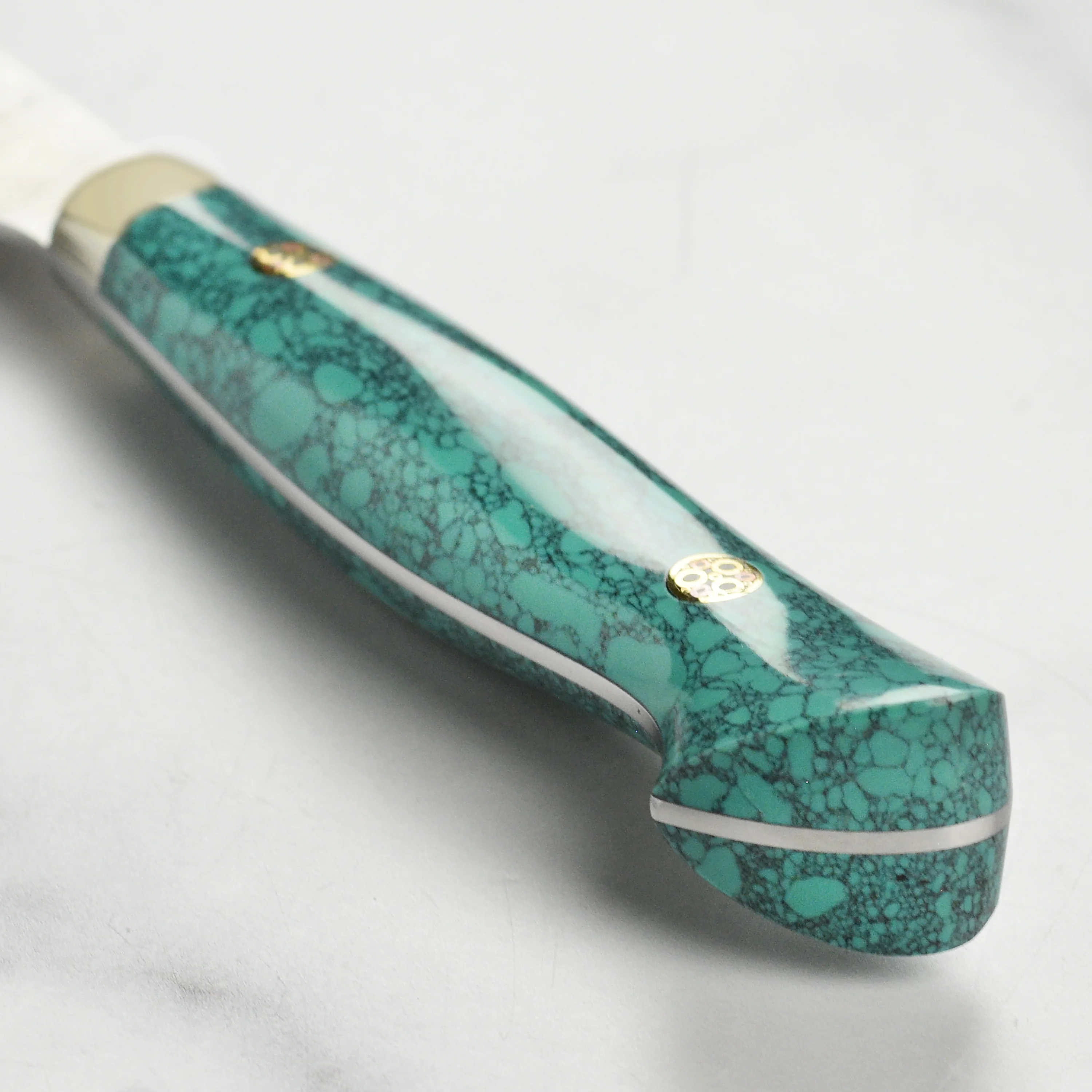 Nigara SG2 Migaki Tsuchime 5.9" Kiritsuke Petty, Green Turquoise - Image 2