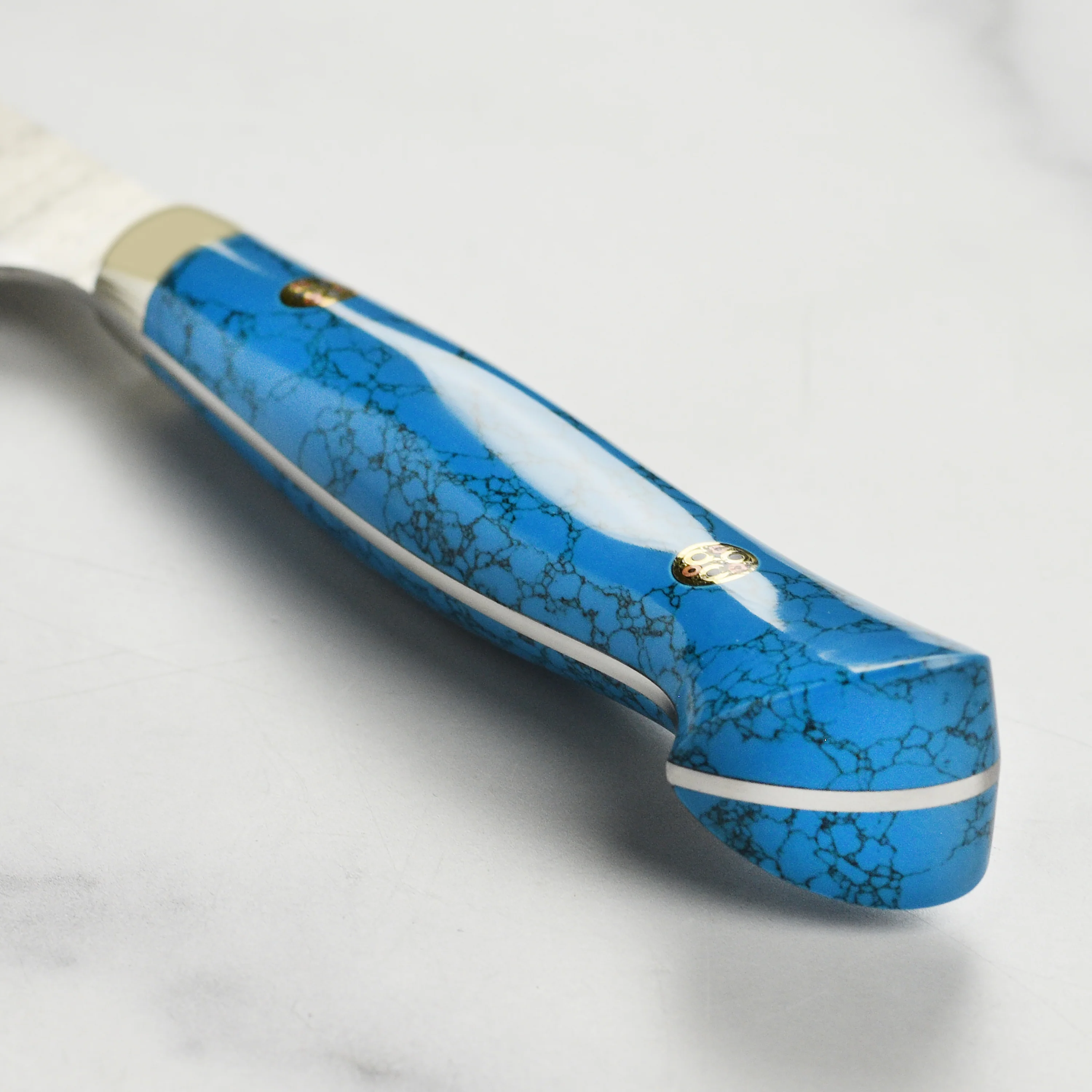 Nigara SG2 Migaki Tsuchime 5.9" Kiritsuke Petty, Blue Turquoise - Image 2