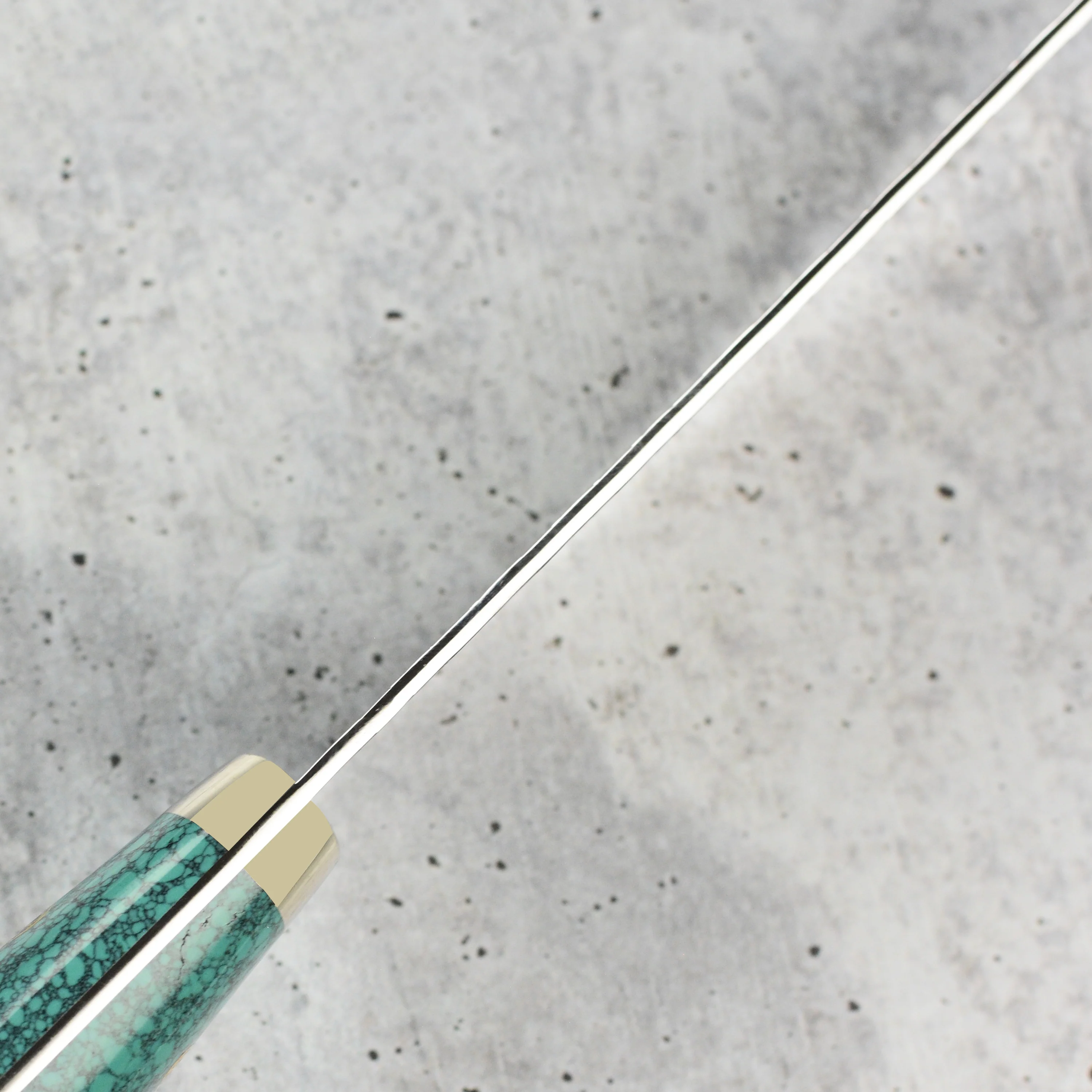 Nigara SG2 Migaki Tsuchime 7" Santoku, Green Turquoise - Image 3