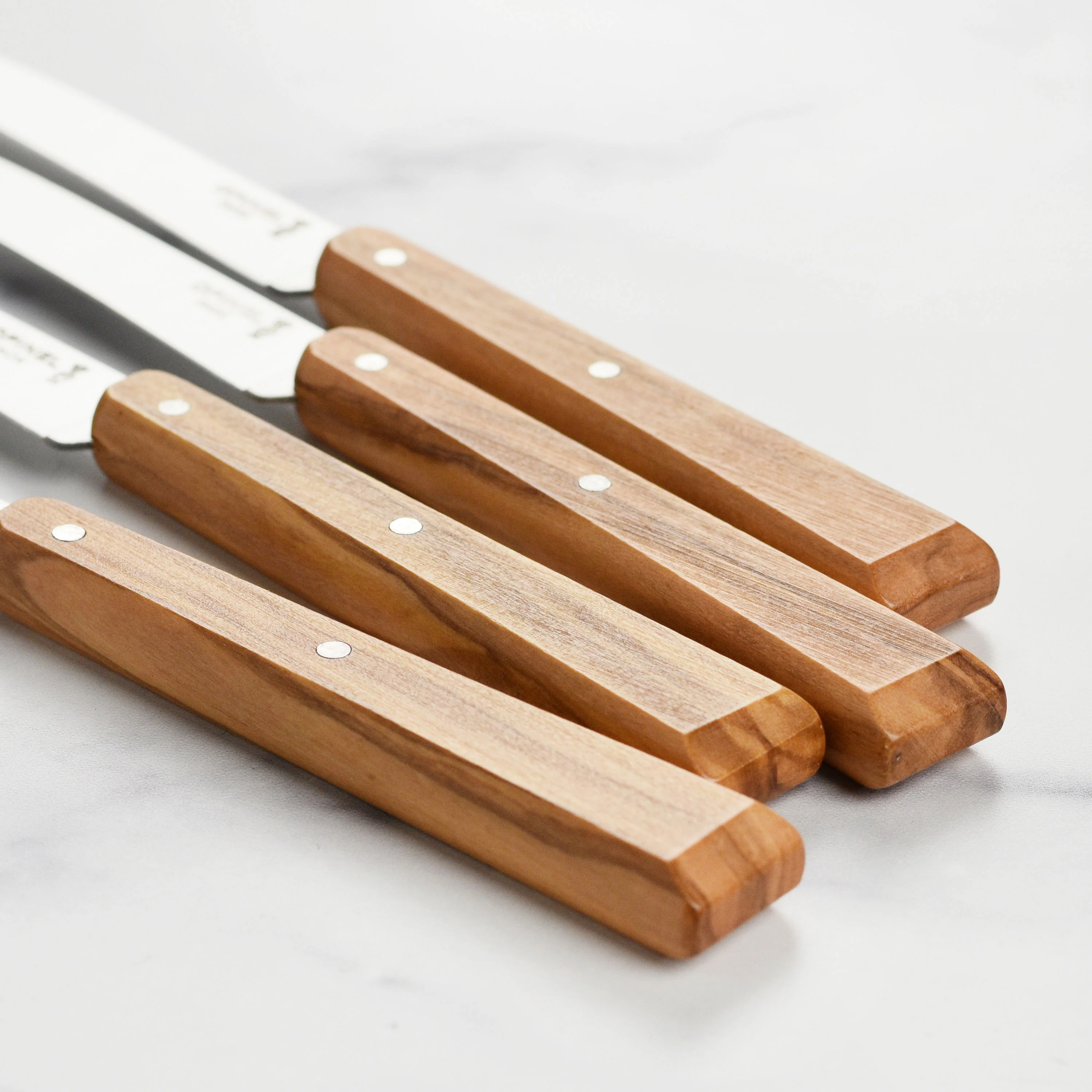 Opinel 4 Piece Olive Wood Handle Steak Knife Set - Image 2