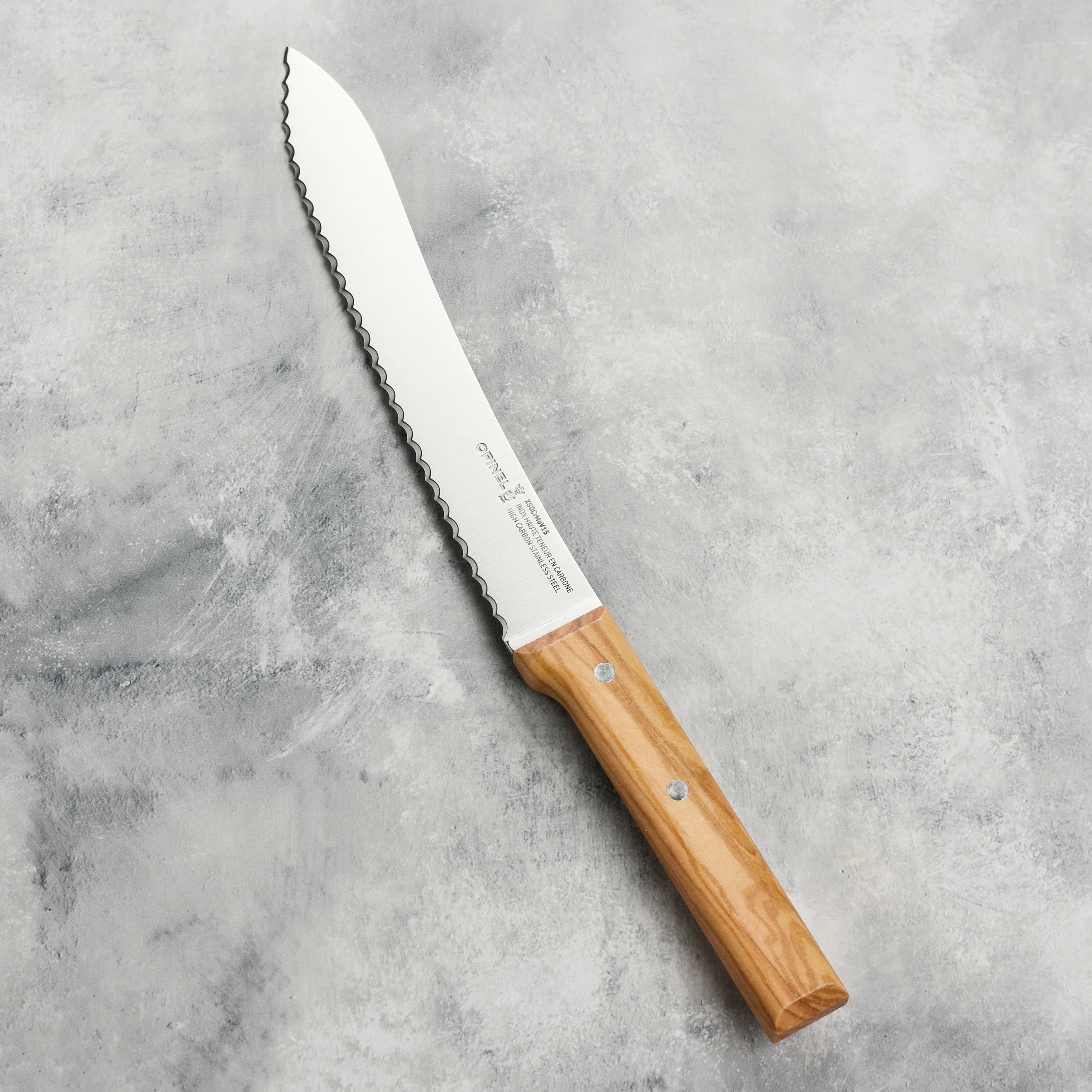 Opinel Parallele Olivewood 8.25" Bread Knife - Image 9