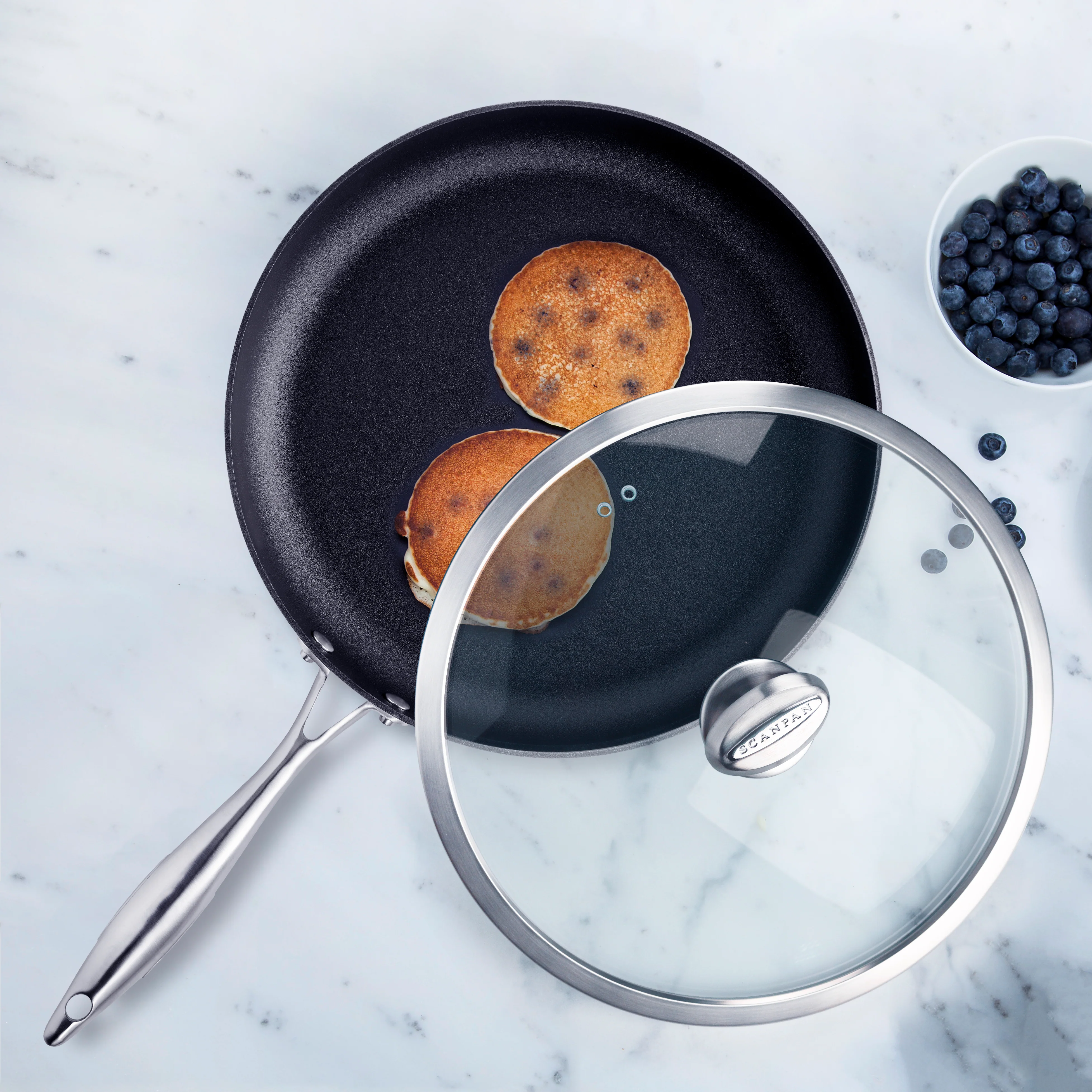 Scanpan CX+ 12.5" Stainless Steel Nonstick Fry Pan with Lid - Image 2