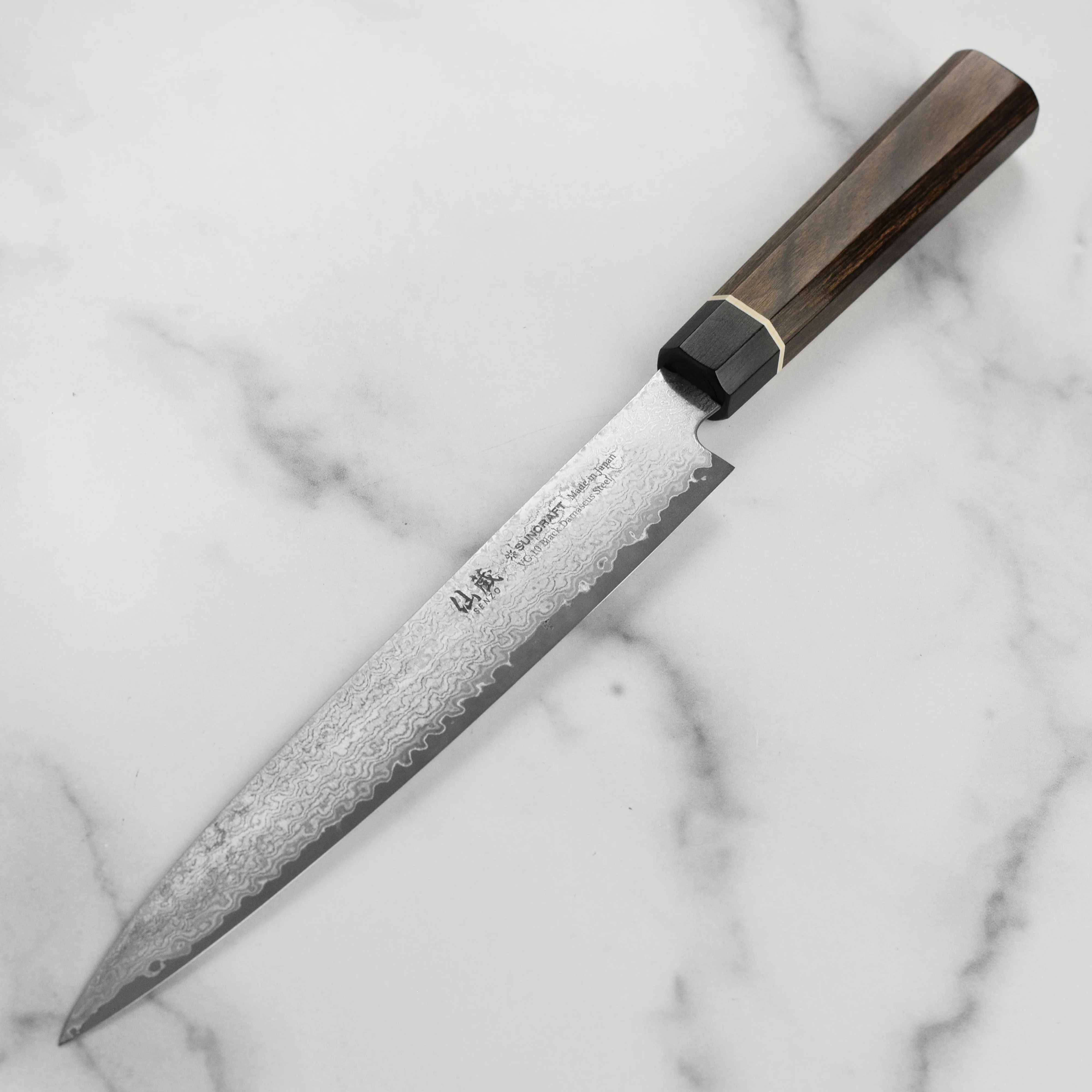 Senzo Black Damascus 8.25" Slicing Knife - Image 5