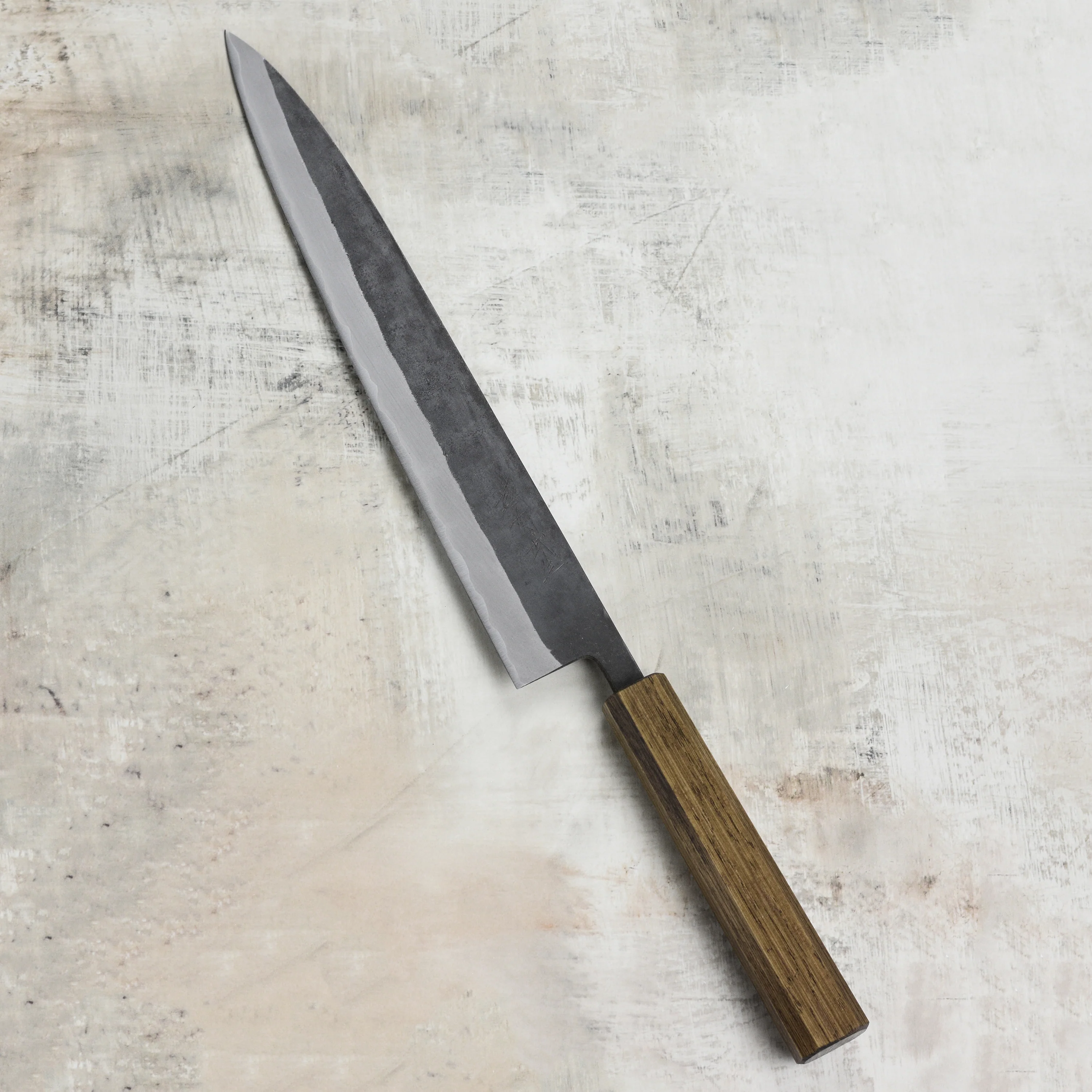 Shiro Kamo Aogami Super Kurouchi Stainless Clad 10.6" Sujihiki - Image 8