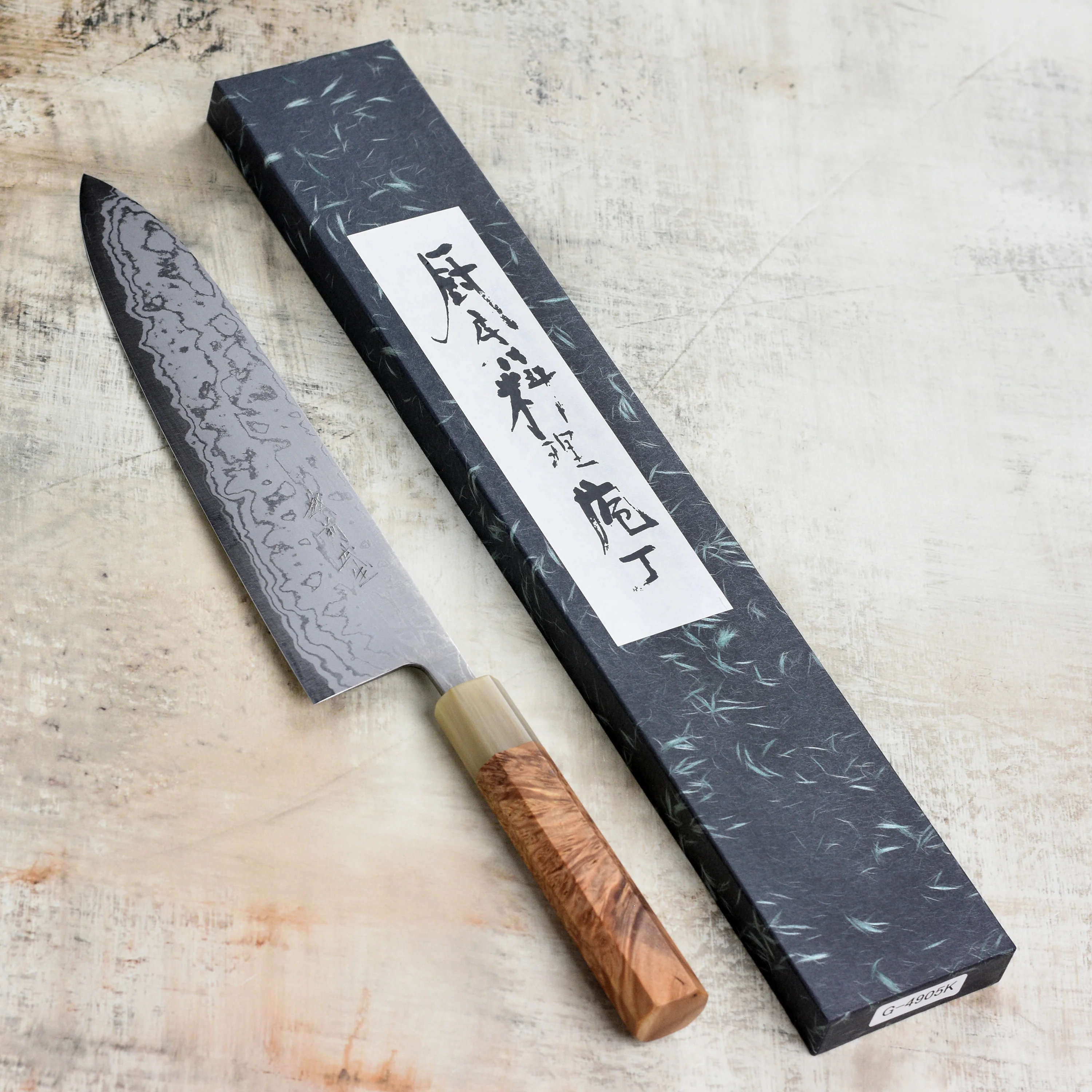 Shiro Kamo Shirogami #2 Damascus 9.4" Gyuto - Image 8