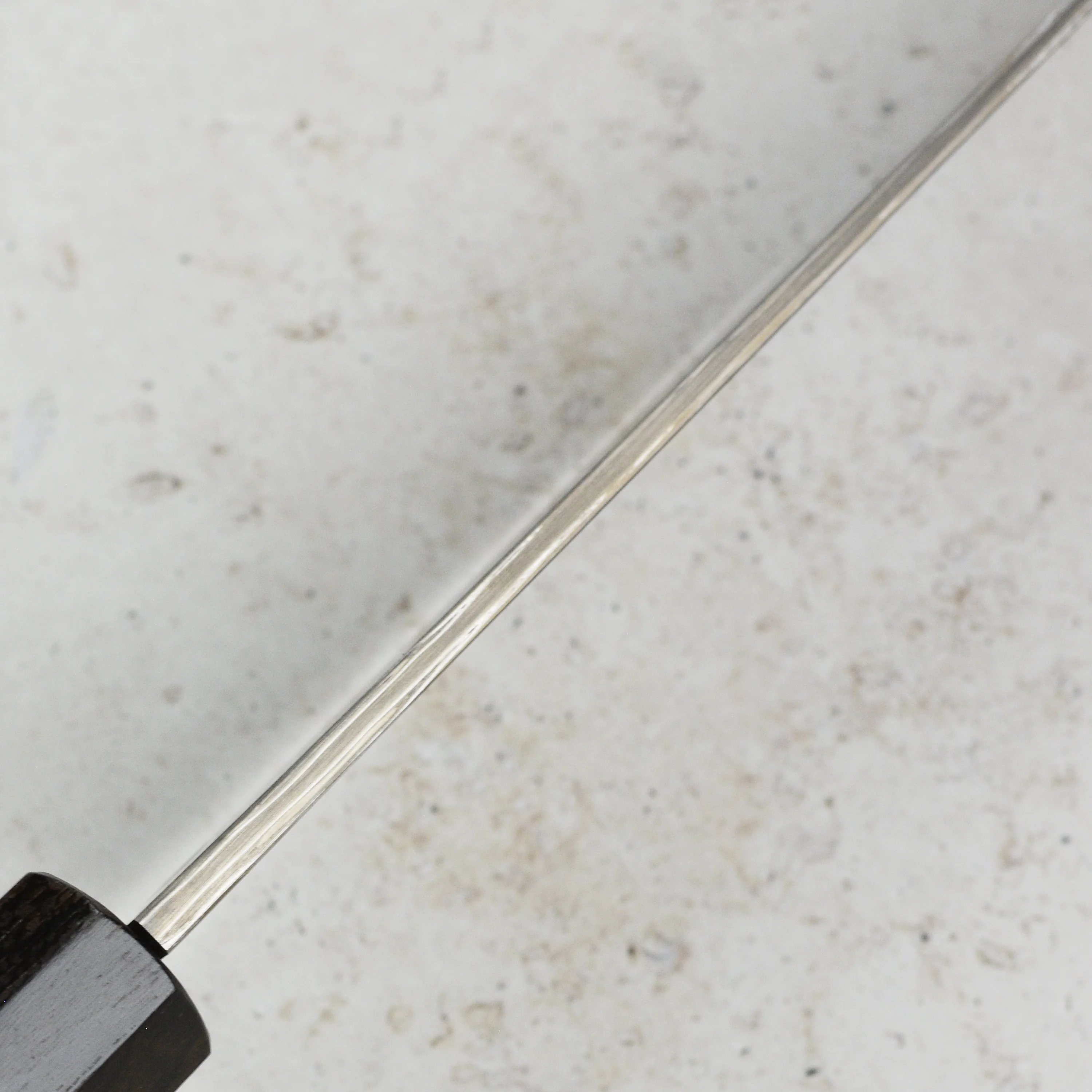 Shoichi Hashimoto Tatsuse Aogami #2 + Shirogami #2 Coreless Damascus 9.4" Gyuto - Image 7