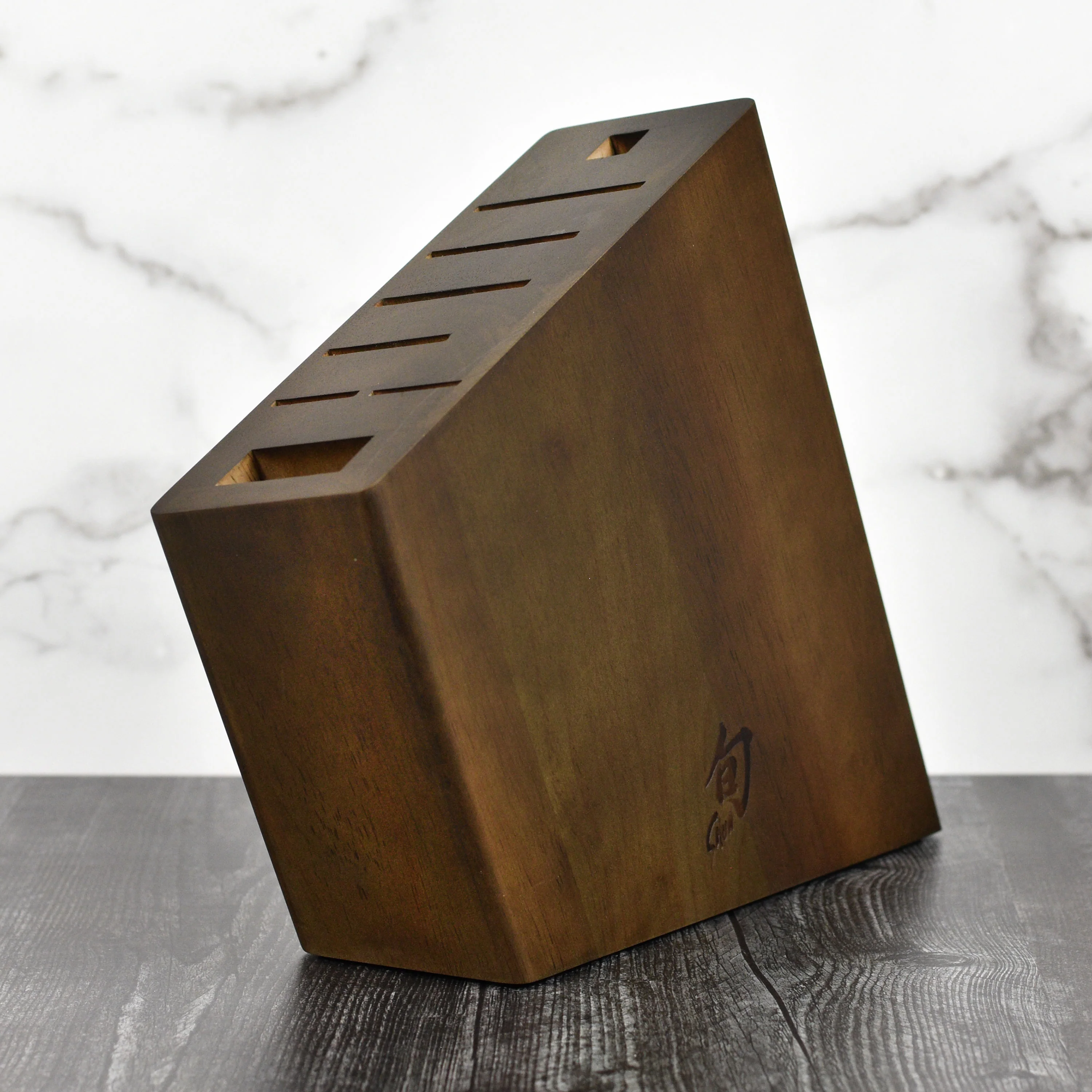 Shun 8 Slot Angled Knife Block, Walnut Finish - Image 7