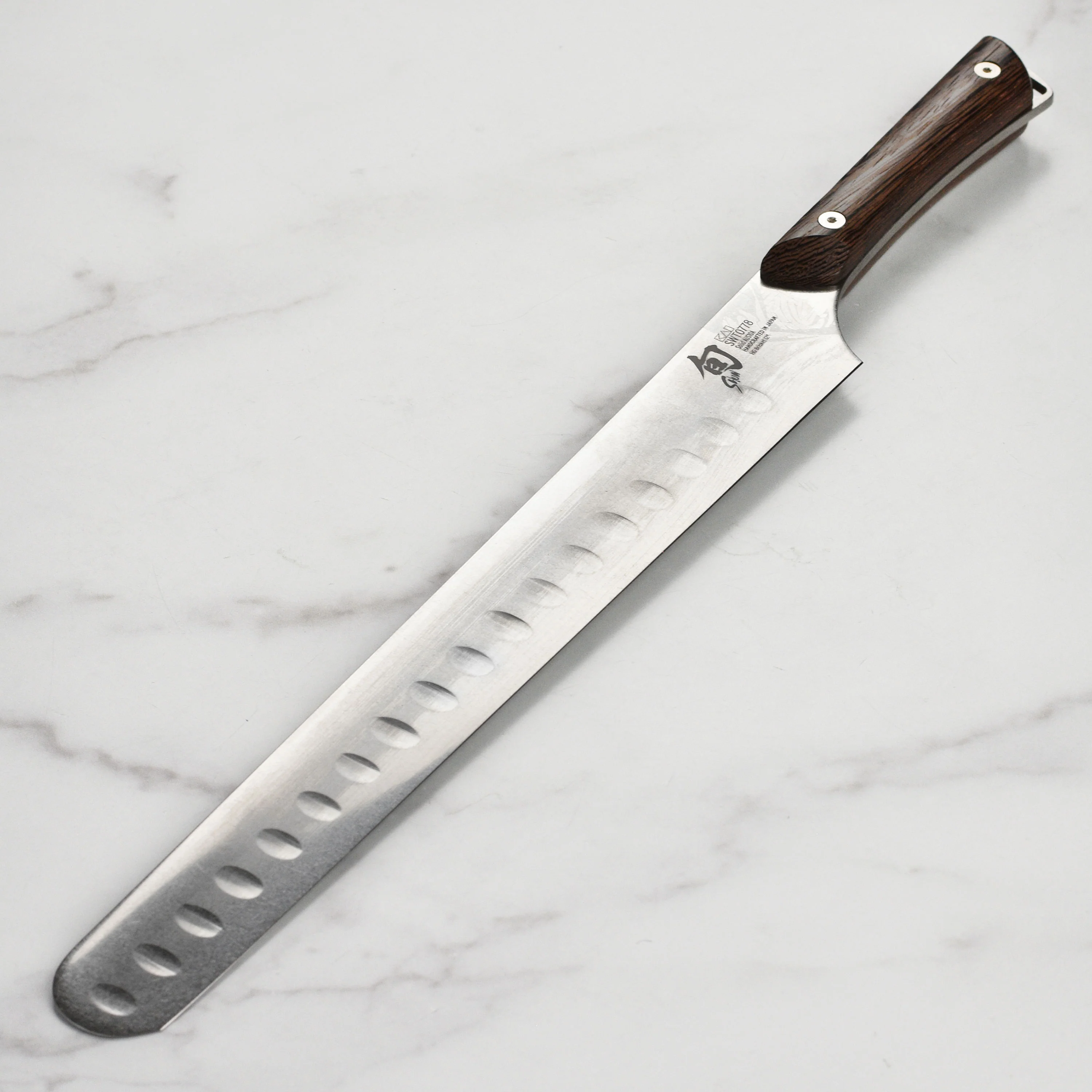 Shun Kanso 12" Hollow Edge Brisket Knife with Saya - Image 5