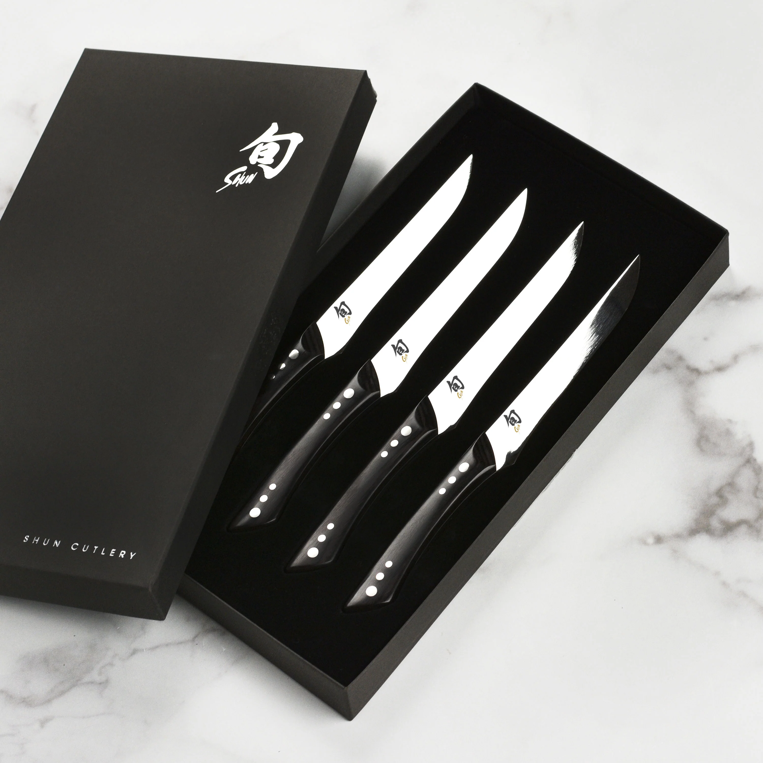 Shun 4 Piece Shima Steak Knife Set, Black Pakkawood - Image 5