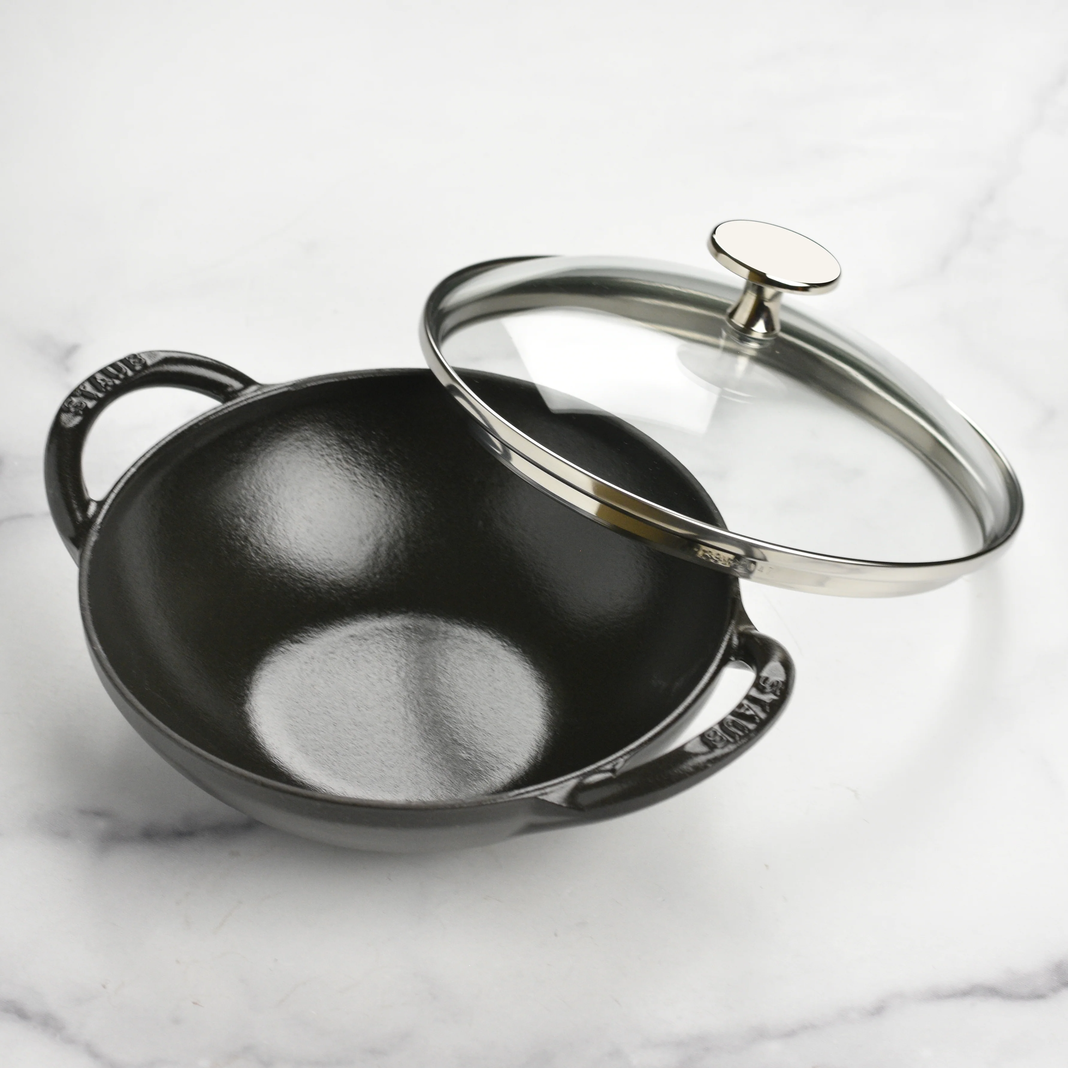 Staub 6.5" Matte Black Baby Wok - Image 2