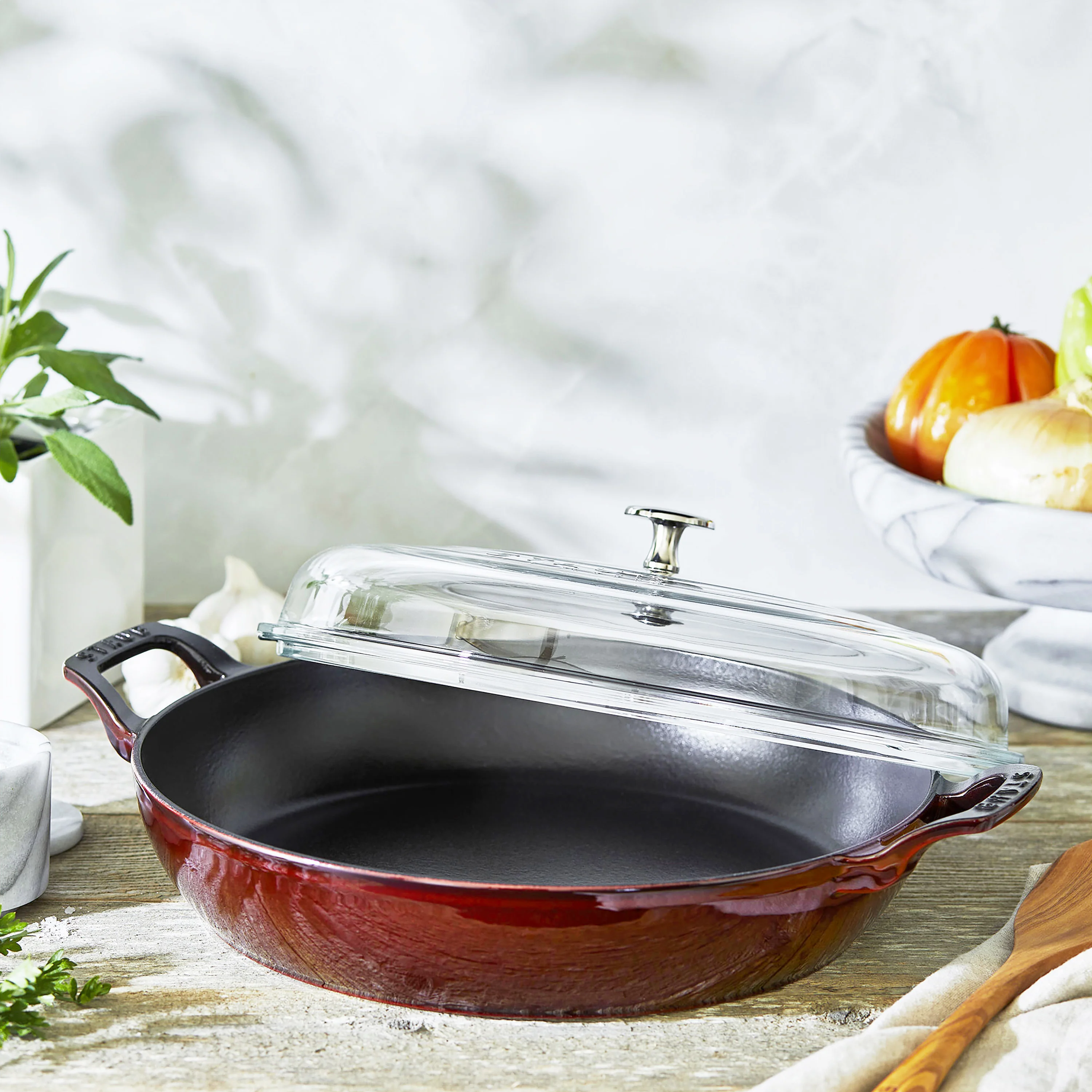 Staub 3.5-quart Grenadine Braiser with Glass Lid - Image 3