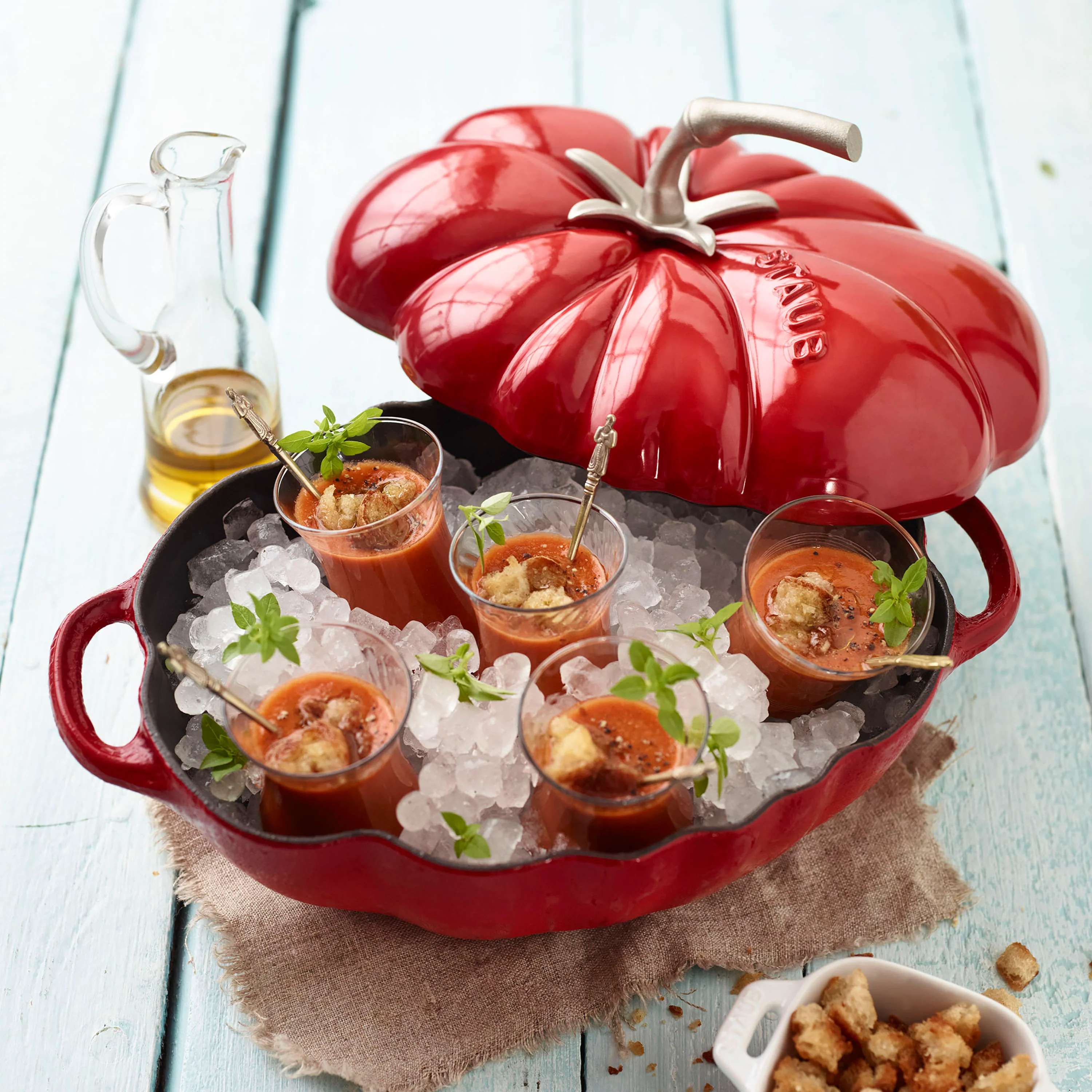 Staub 3-quart Cherry Red Cast Iron Tomato Cocotte - Image 5
