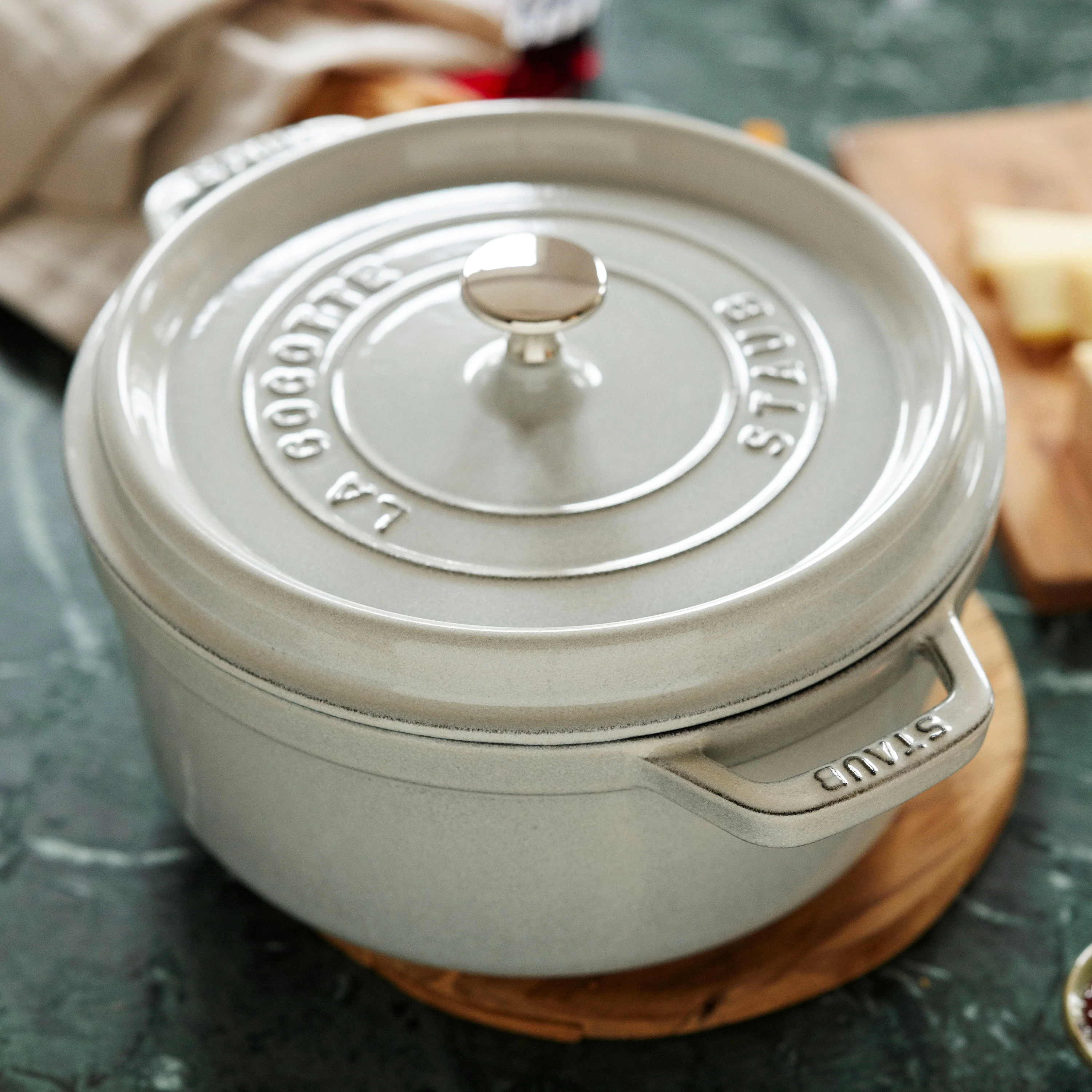 Staub 4-quart White Truffle Round Dutch Oven - Image 3