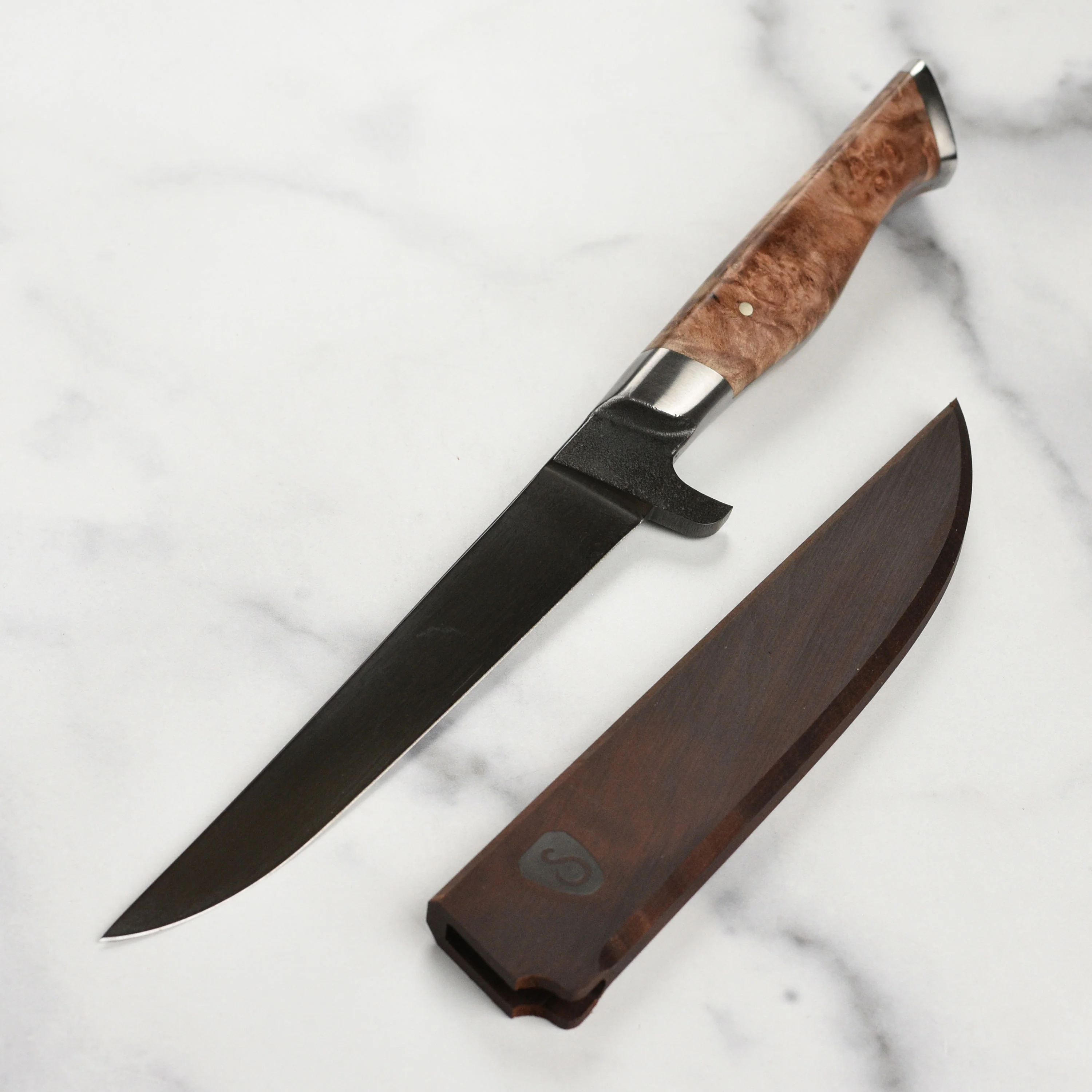 Steelport Carbon Steel 6" Boning Knife with Oregon Maple Magnetic Sheath - Image 5