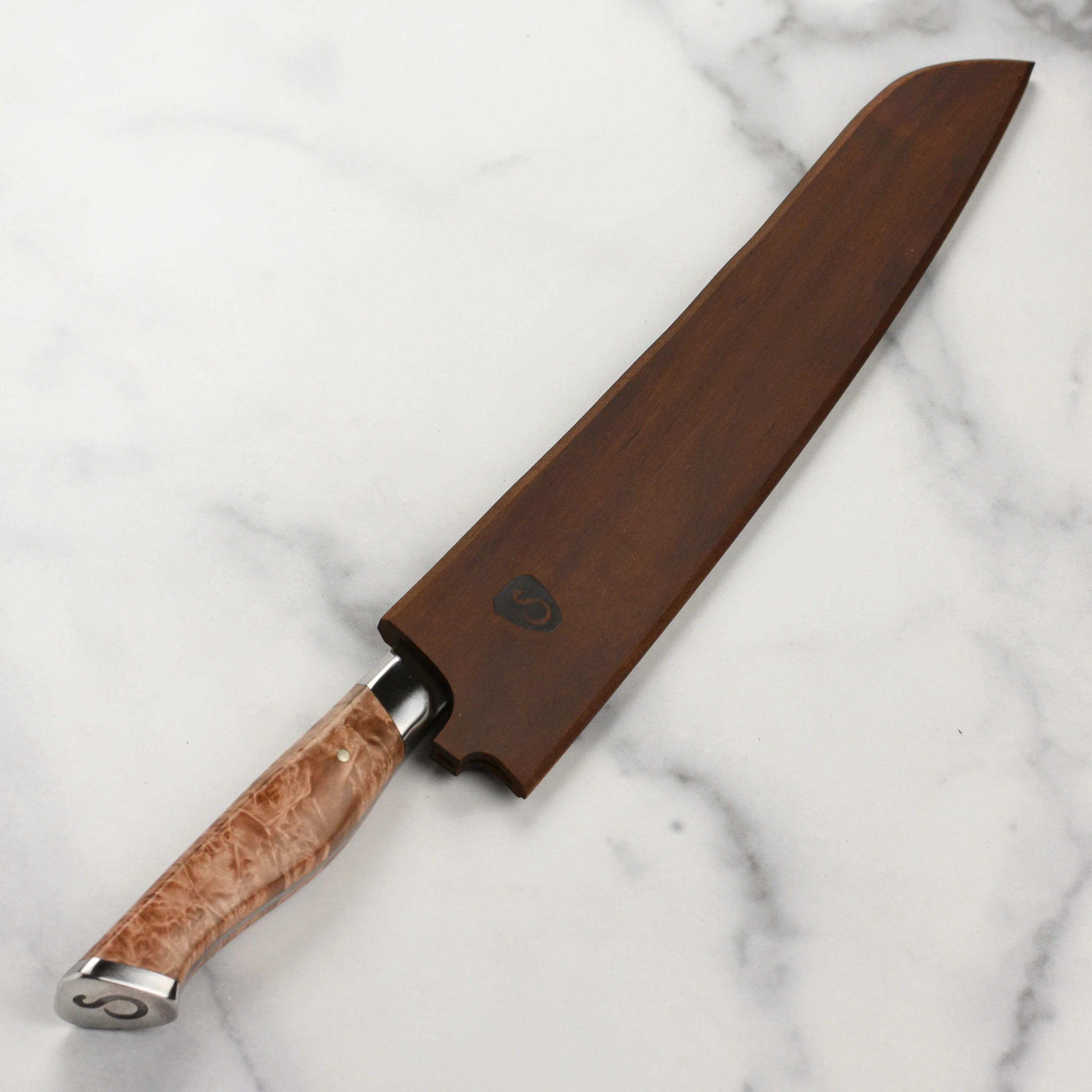 Steelport Carbon Steel 10" Bread Knife with Oregon Maple Magnetic Sheath - Image 8