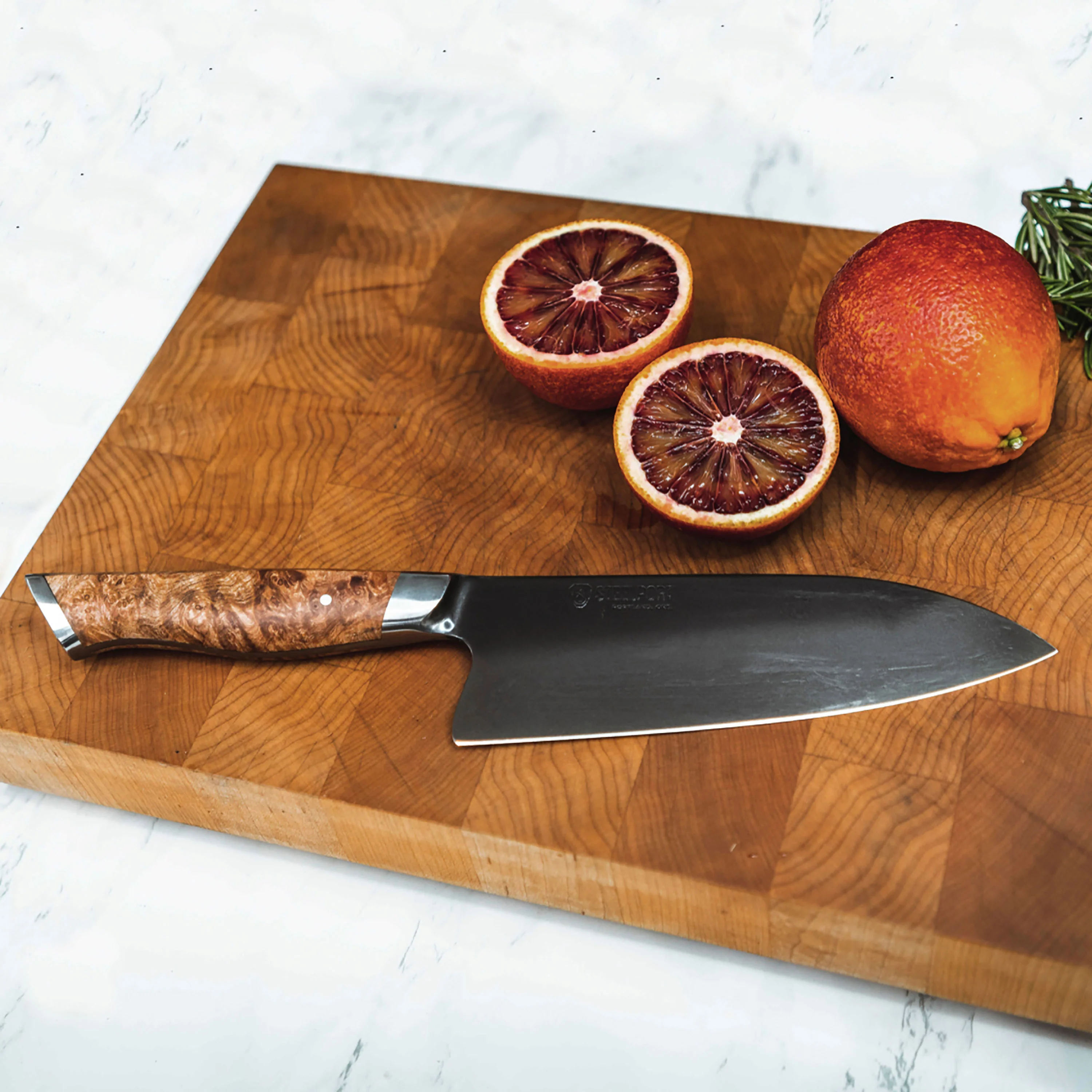 Steelport Carbon Steel 6" Chef's Knife with Oregon Maple Magnetic Sheath - Image 11
