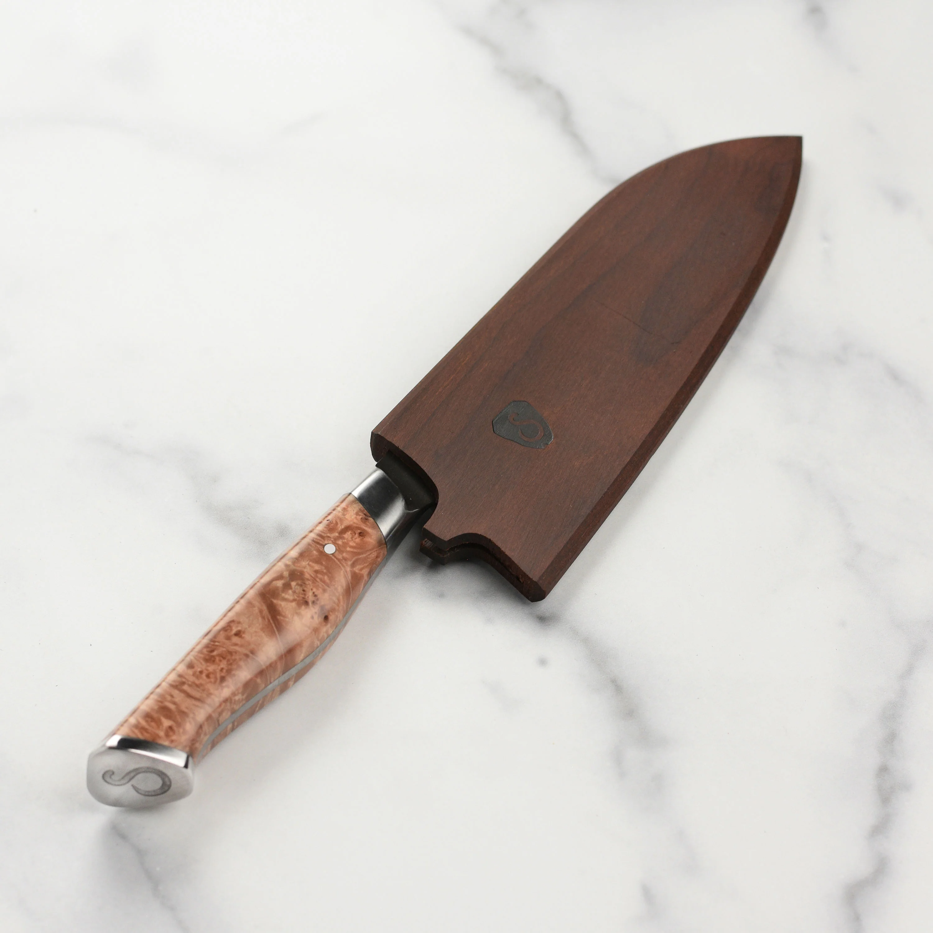 Steelport Carbon Steel 6" Chef's Knife with Oregon Maple Magnetic Sheath - Image 6