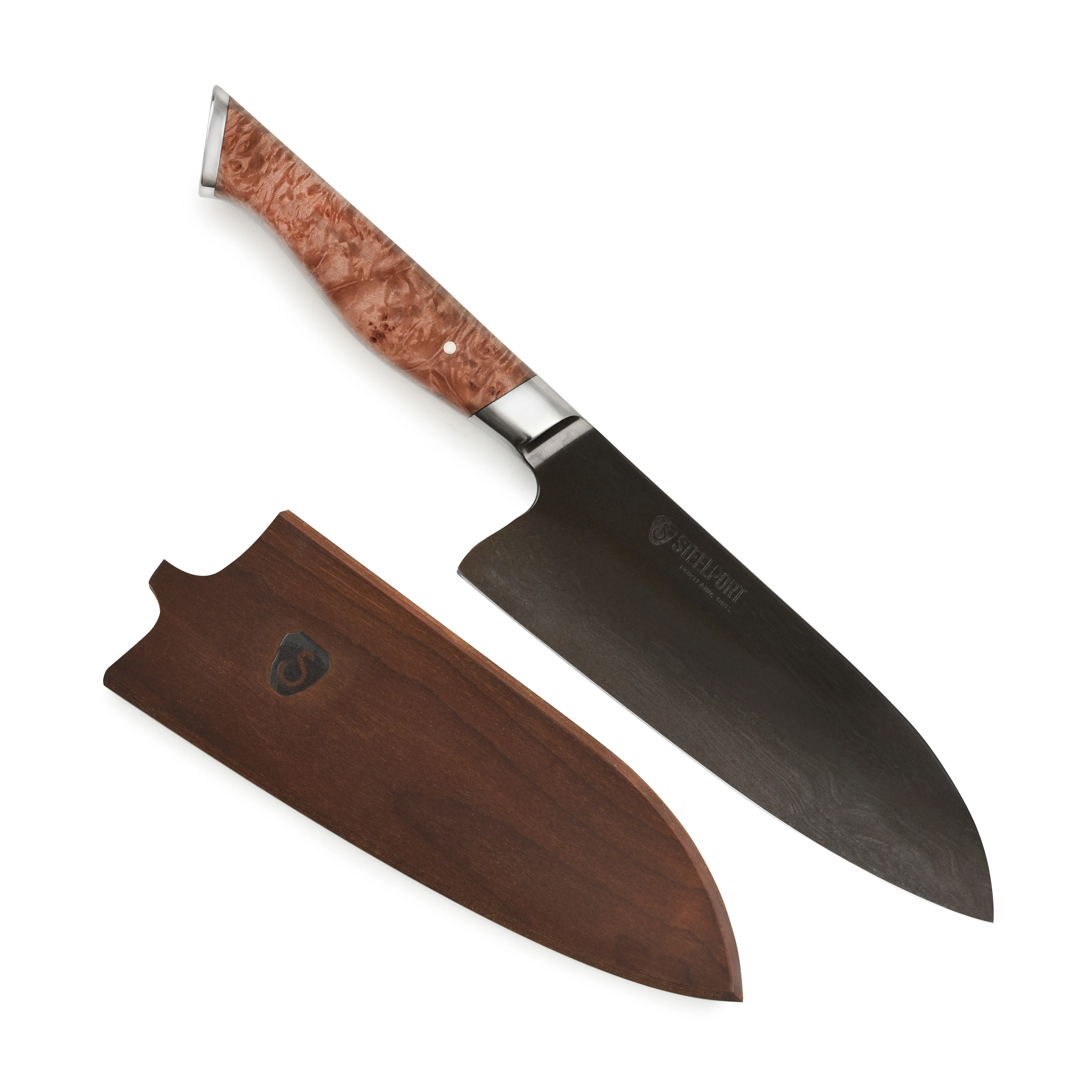 Steelport Carbon Steel 6" Chef's Knife with Oregon Maple Magnetic Sheath - Image 7