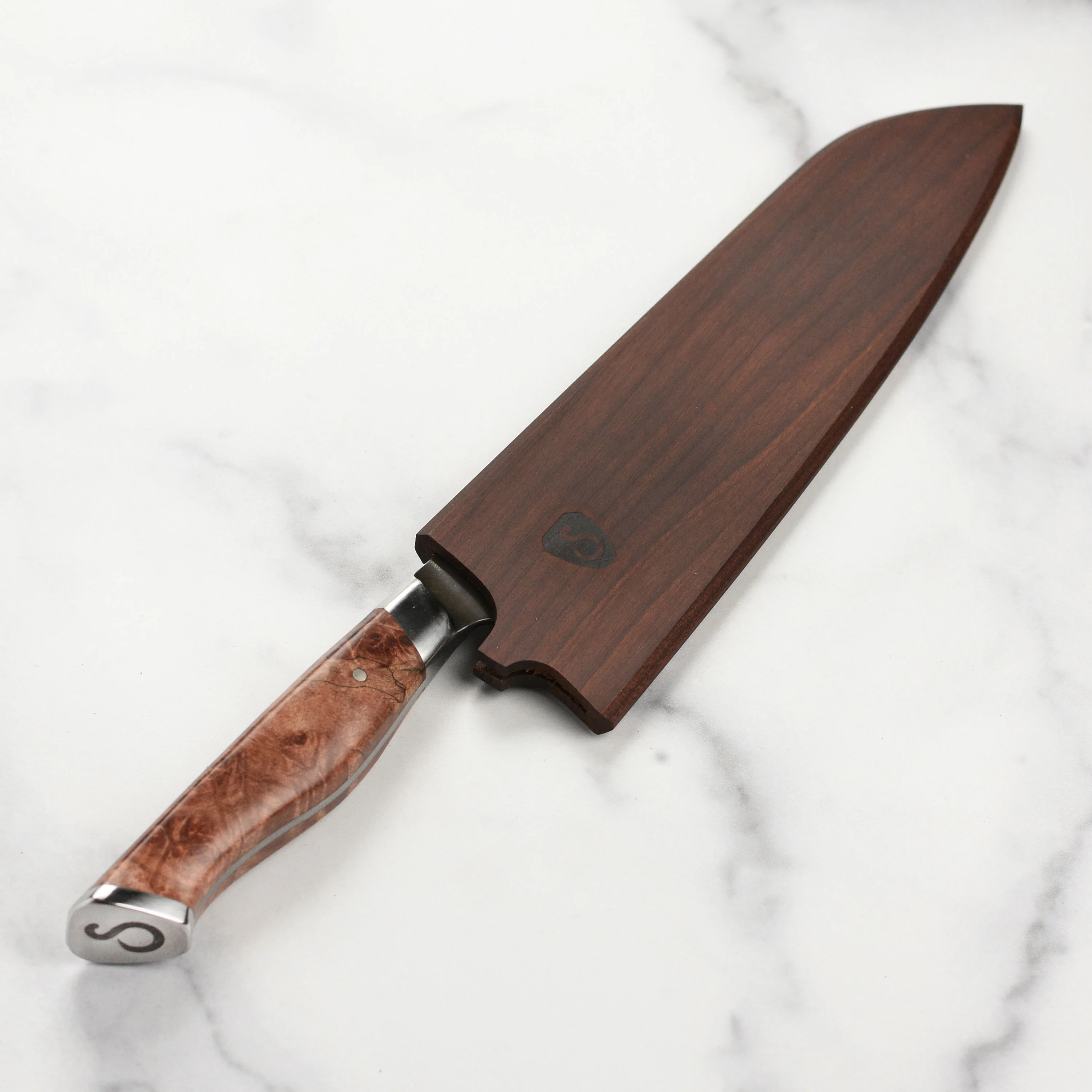 Steelport Carbon Steel 8" Chef's Knife with Oregon Maple Magnetic Sheath - Image 5
