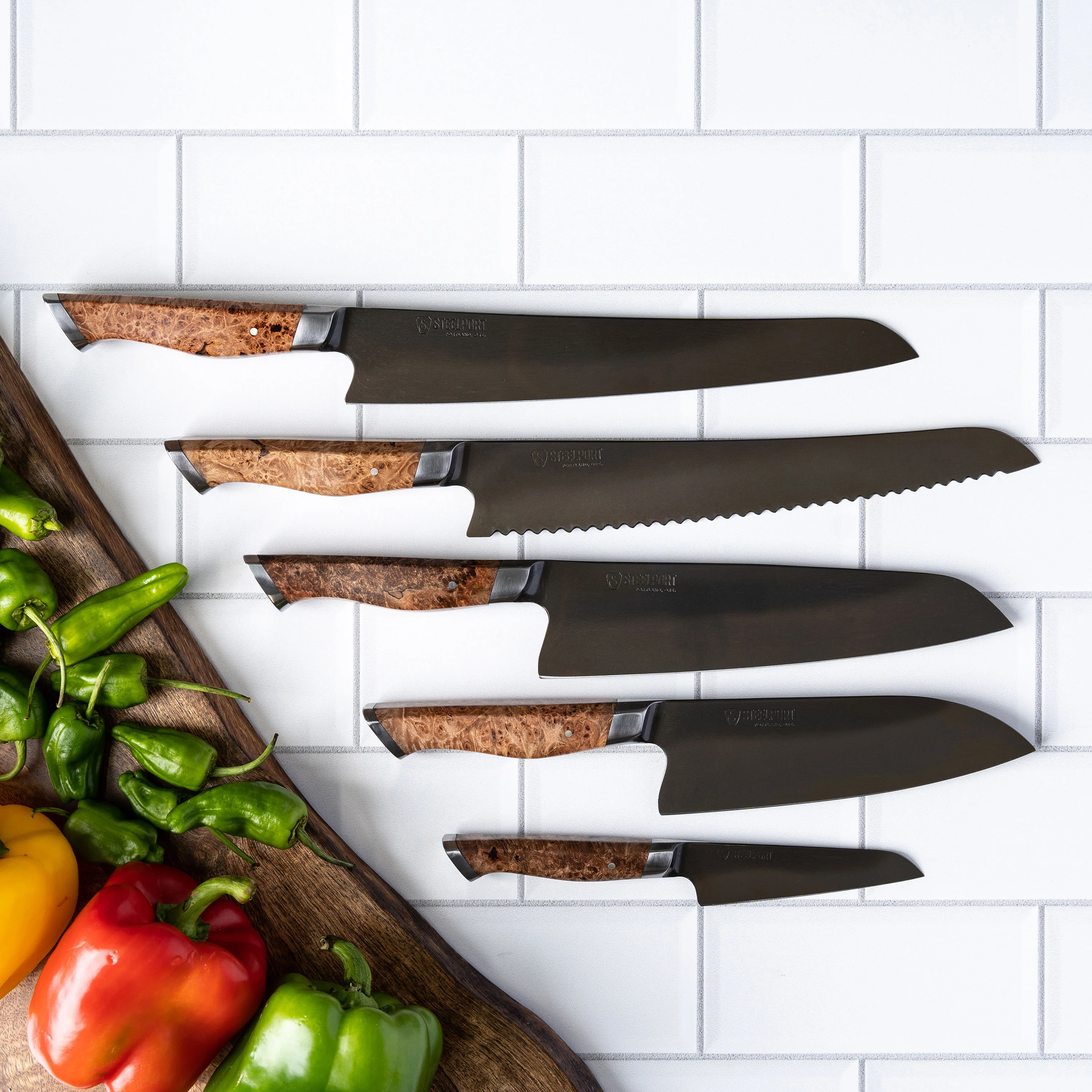 Steelport Carbon Steel 6 Piece Magnetic Knife Block Set - Image 12