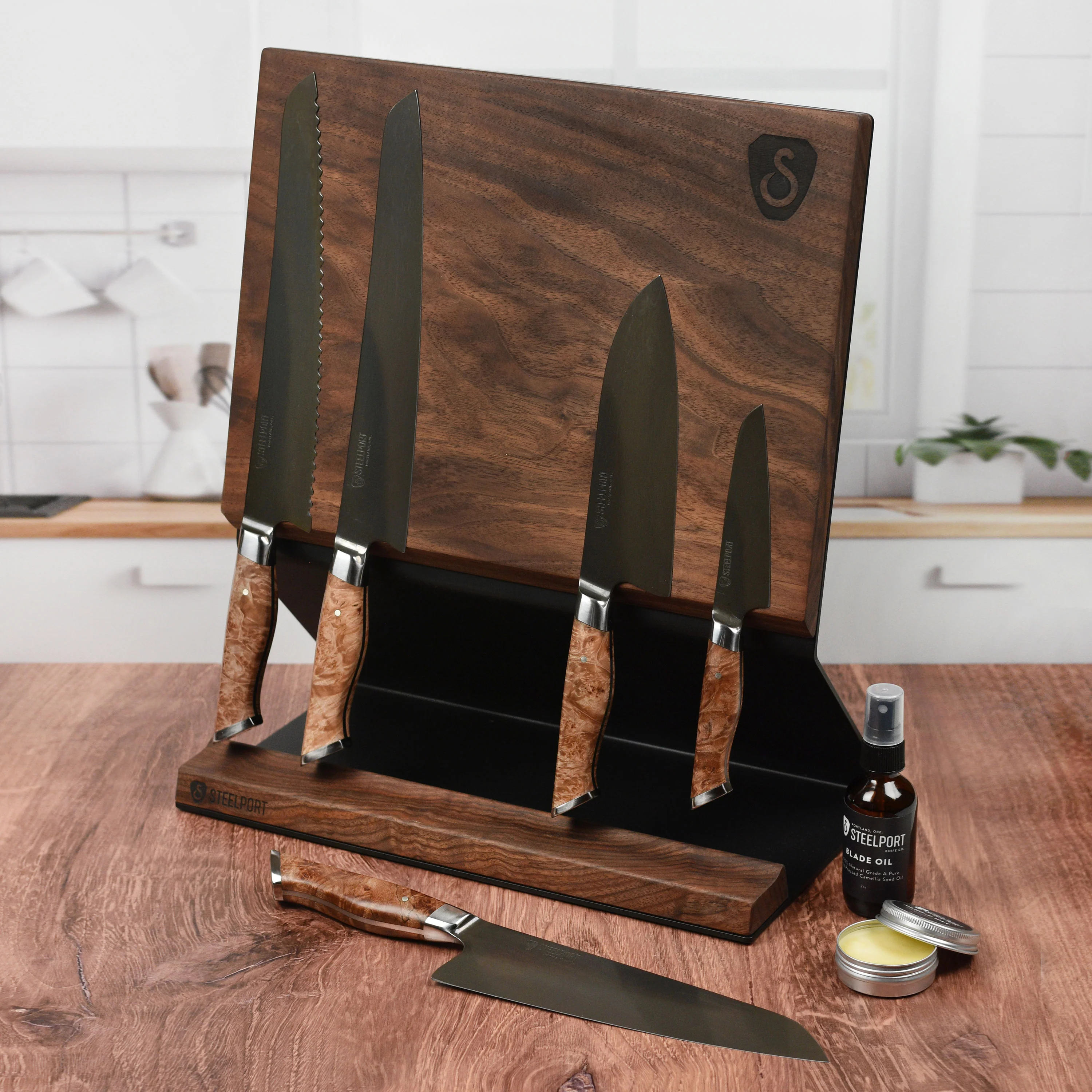 Steelport Carbon Steel 6 Piece Magnetic Knife Block Set - Image 3
