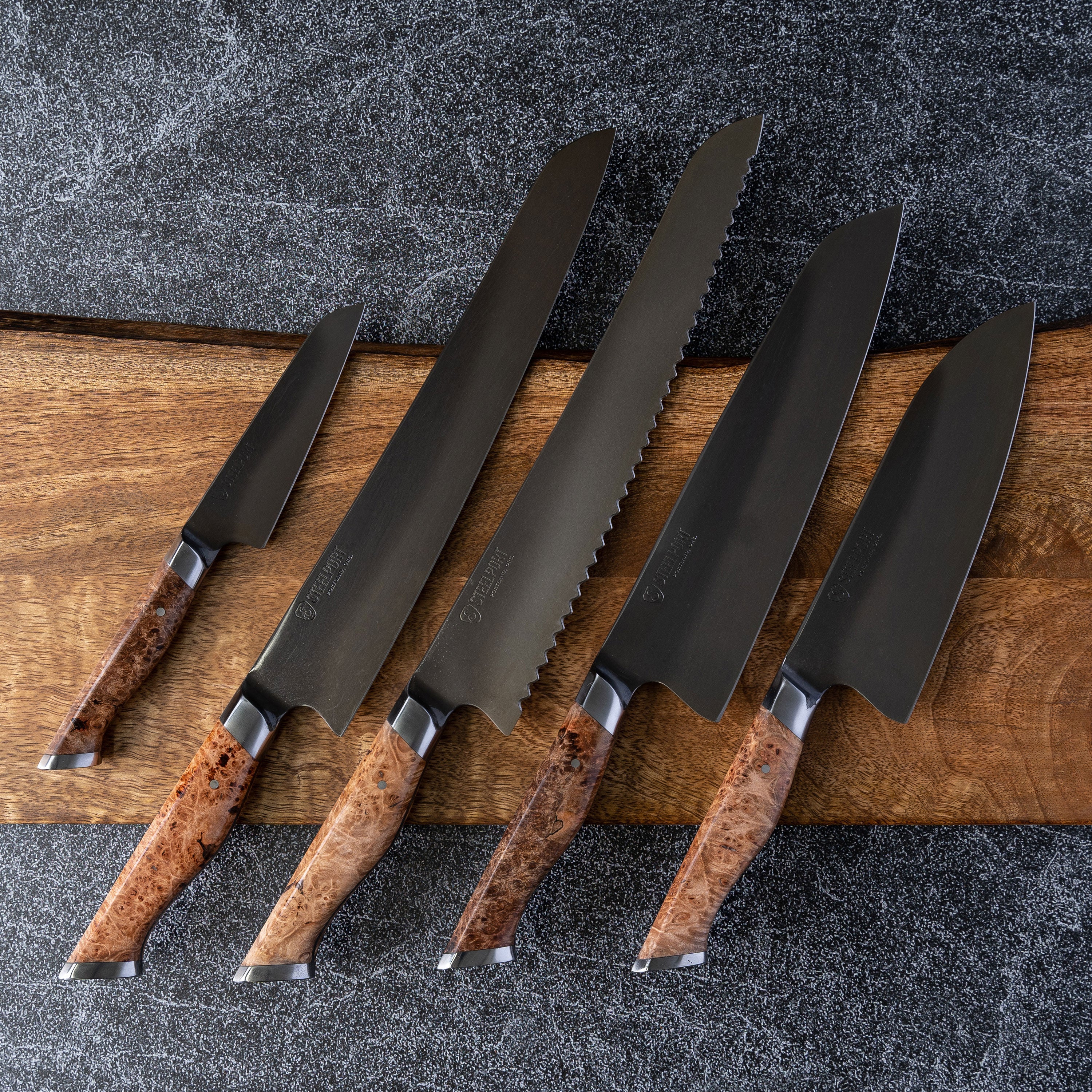 Steelport Carbon Steel 6 Piece Magnetic Knife Block Set - Image 7