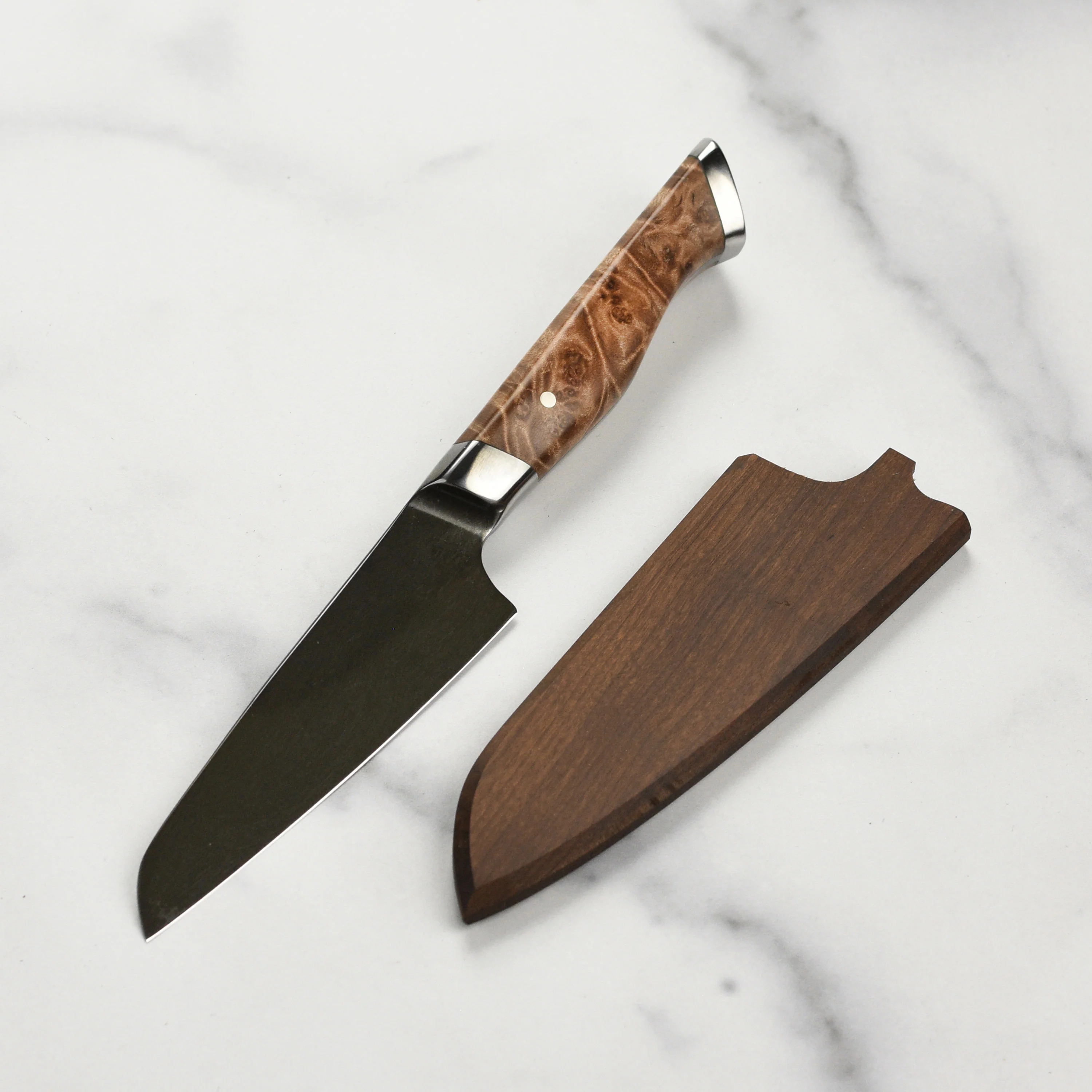 Steelport Carbon Steel 4" Paring Knife with Oregon Maple Magnetic Sheath - Image 6
