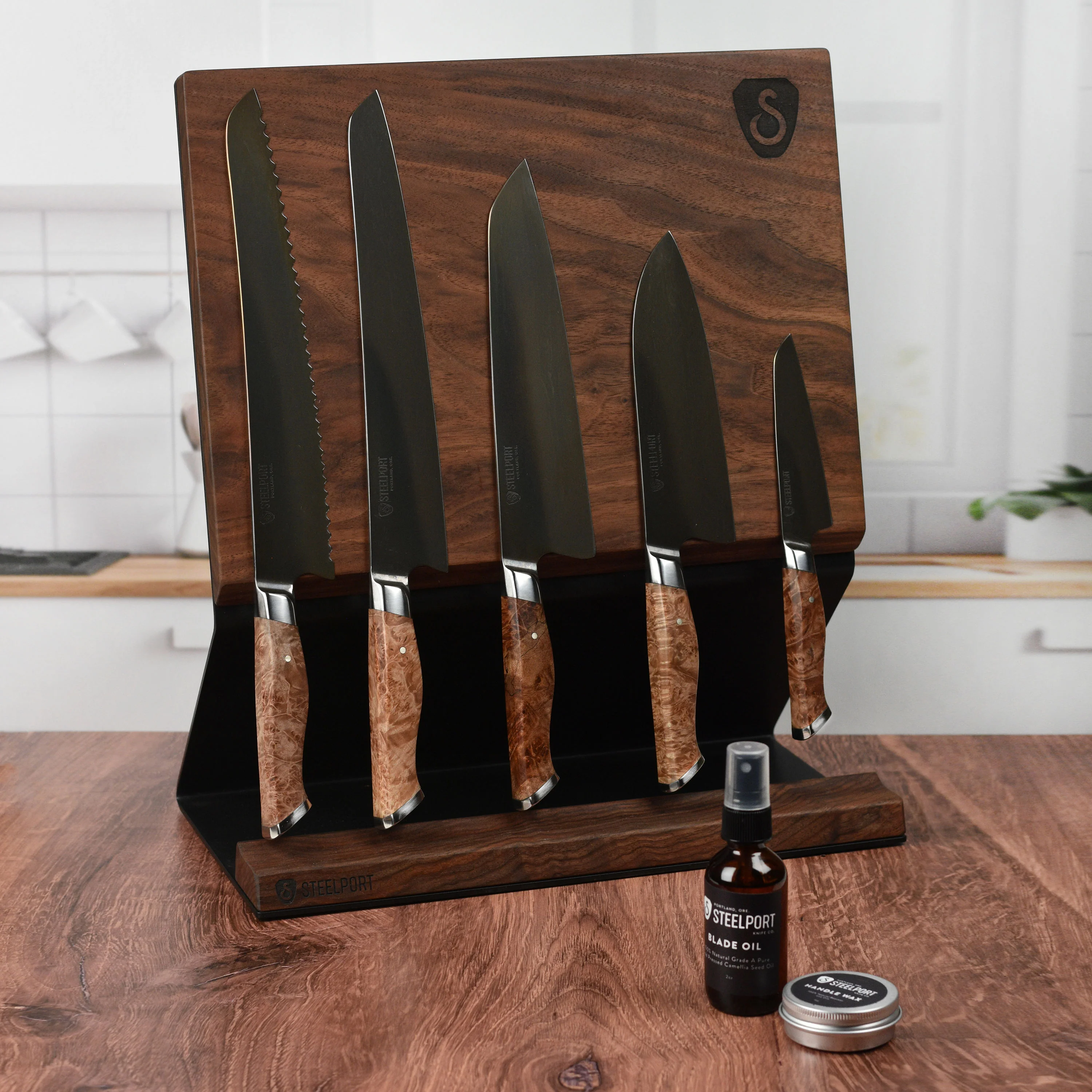 Steelport Magnetic Walnut Knife Block - Image 2