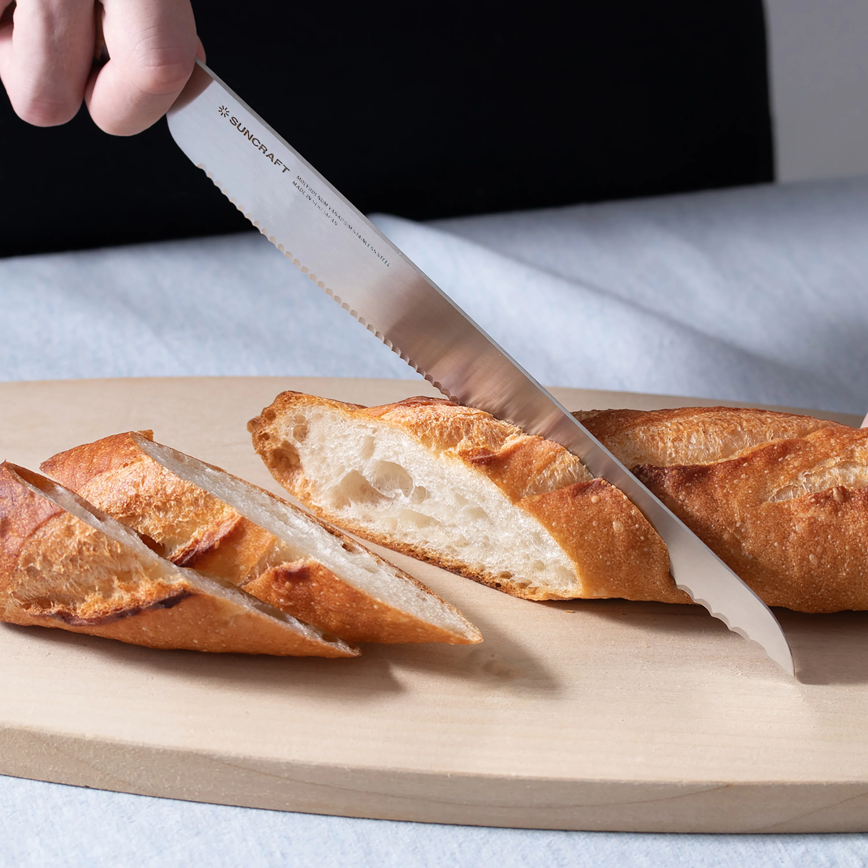 Suncraft Seseragi 8.75" Bread Knife, Right-Handed - Image 7
