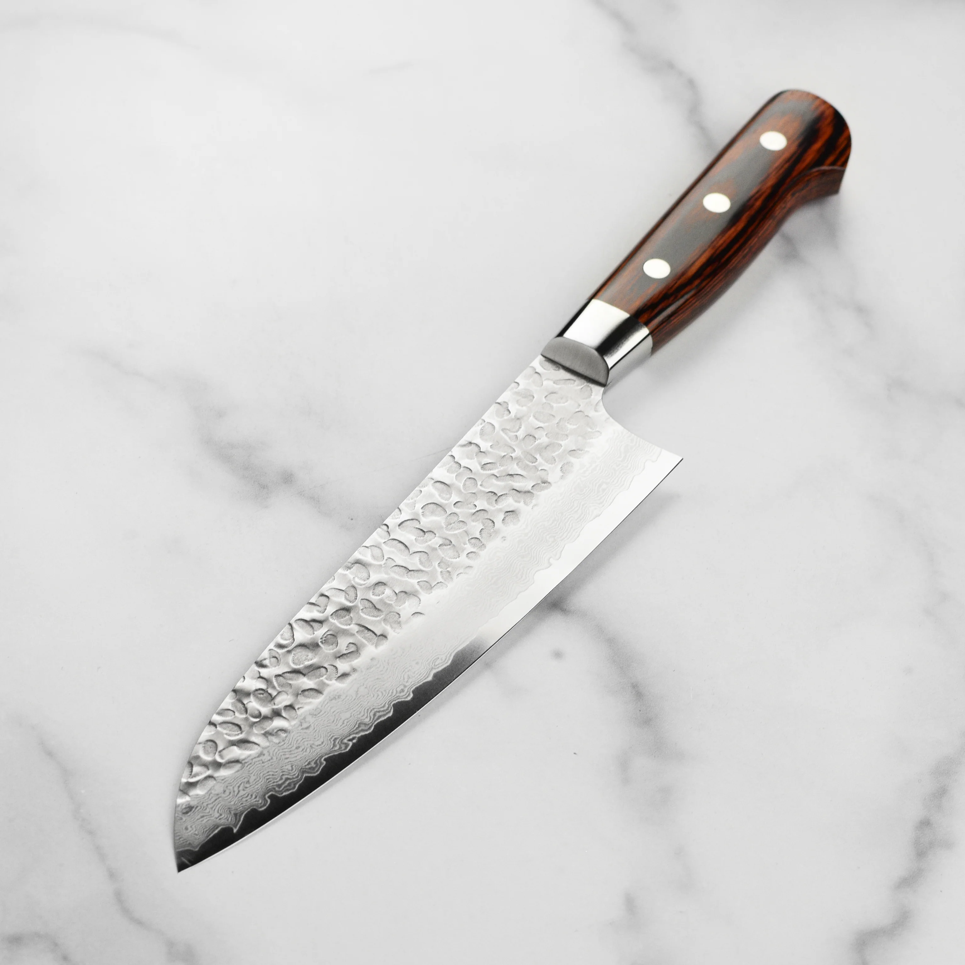 Takayuki Hammered Damascus 7" Santoku - Image 12