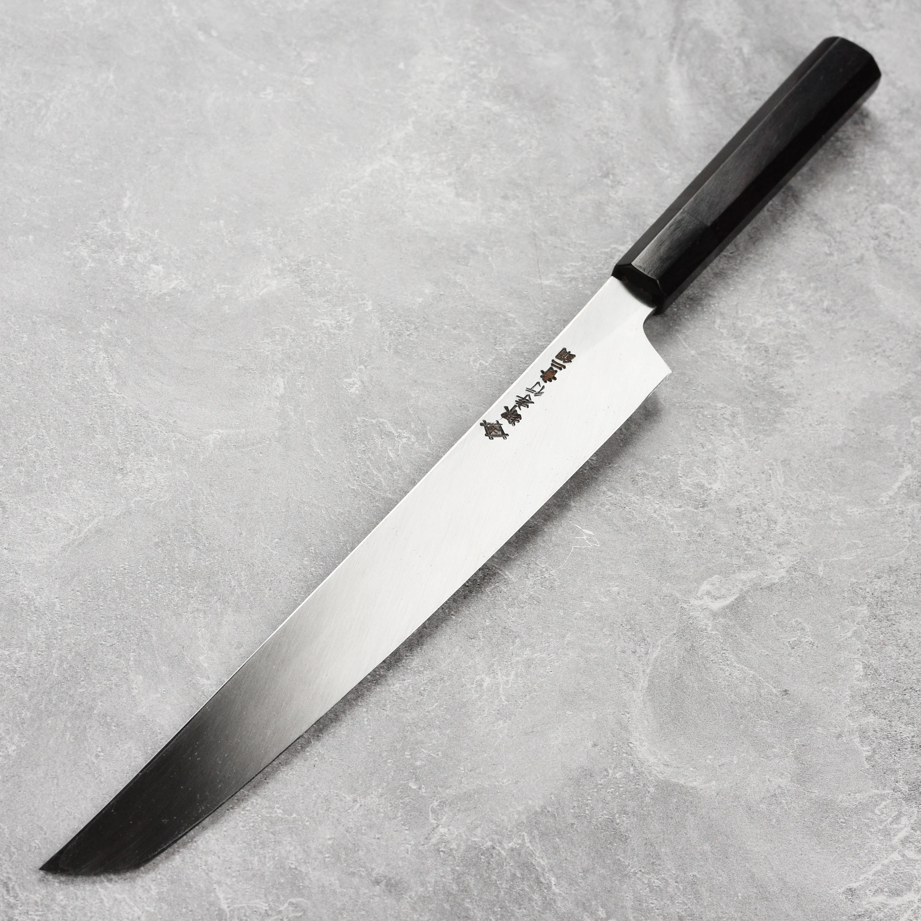 Takayuki x Itsuo Doi Genbu Aogami #2 Single-Bevel 11.8" Sakimaru Takohiki with Saya - Image 7
