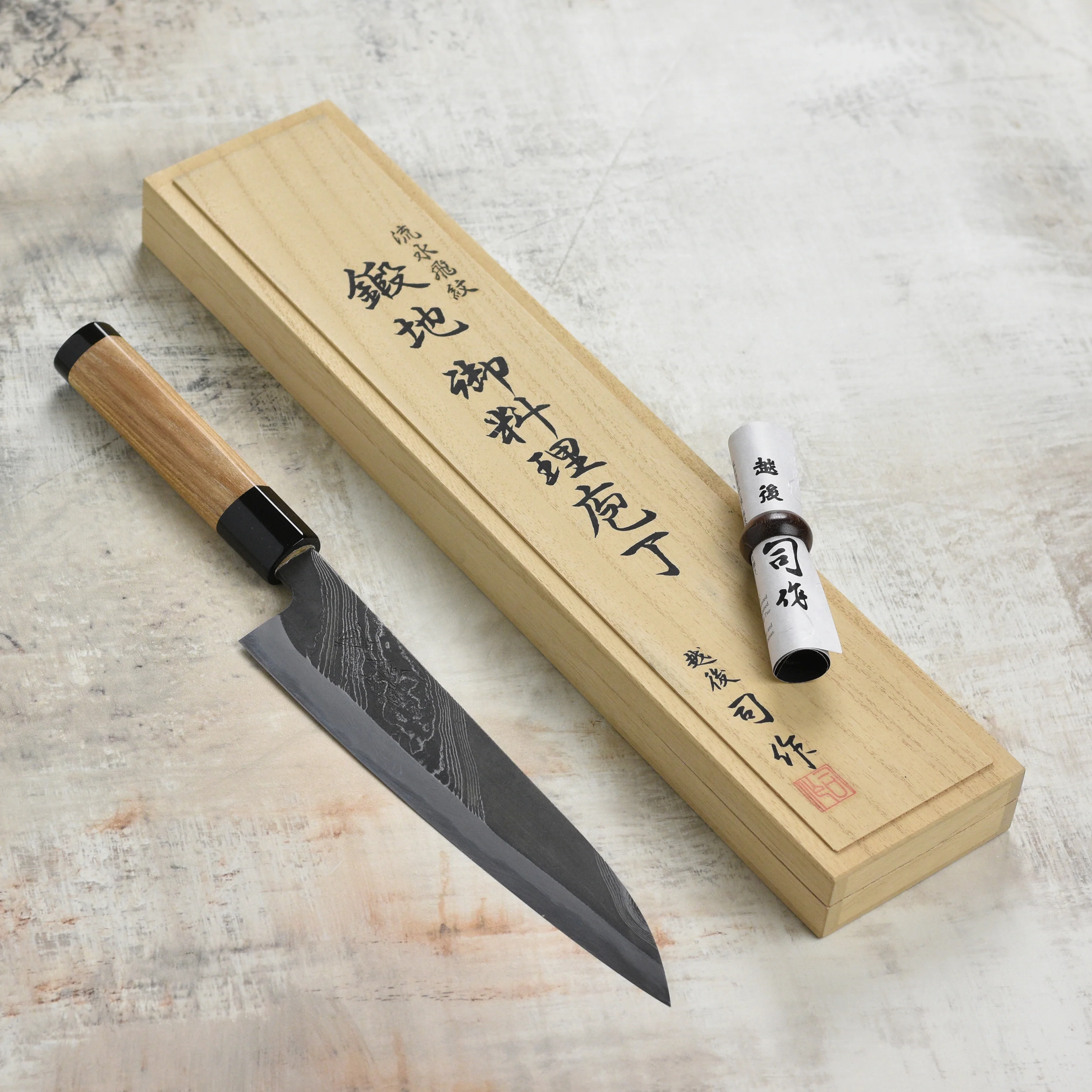 Tsukasa Hinoura River Jump Damascus 8.25" Gyuto - Image 7