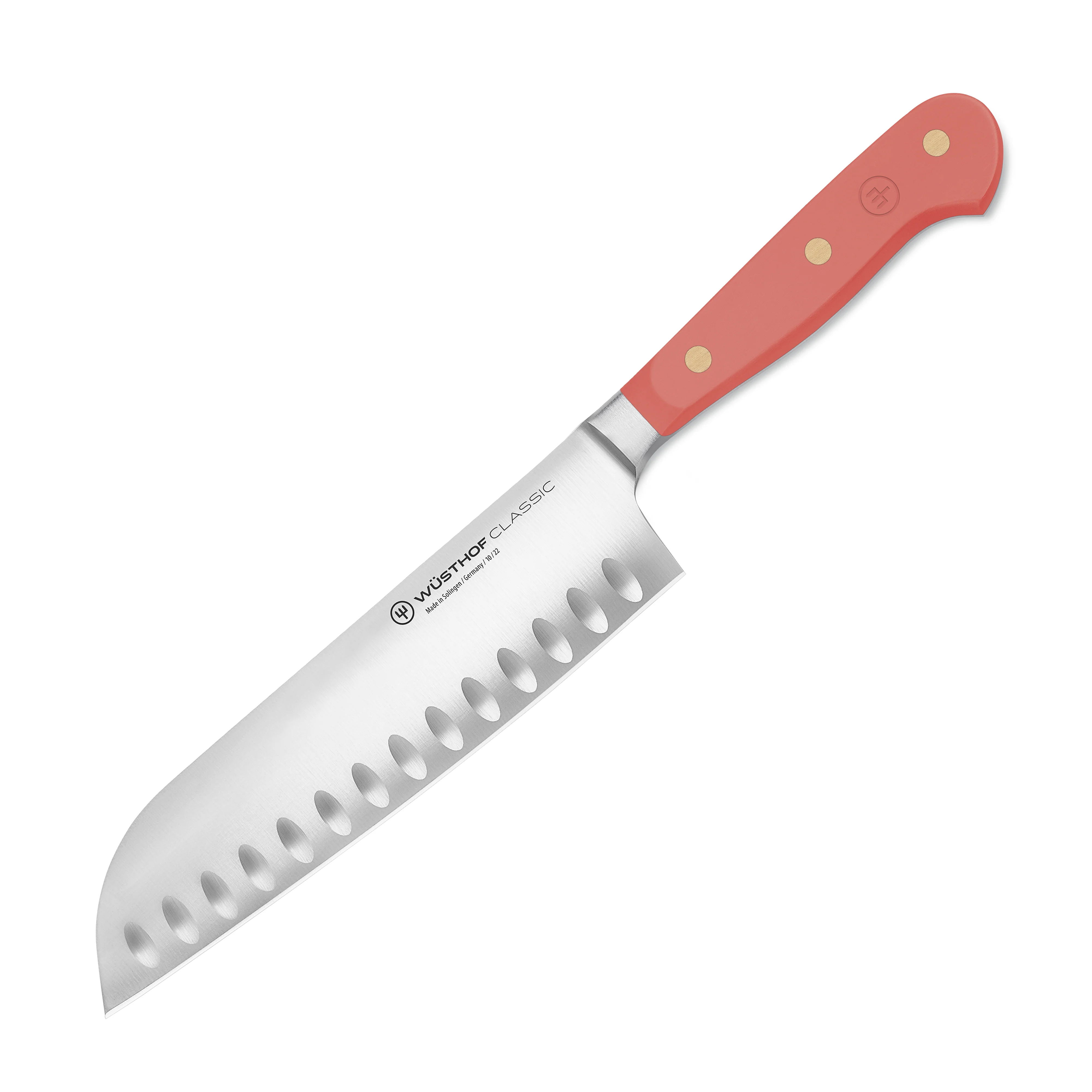 Wusthof Classic Coral Peach 7" Hollow Edge Santoku Knife - Image 4