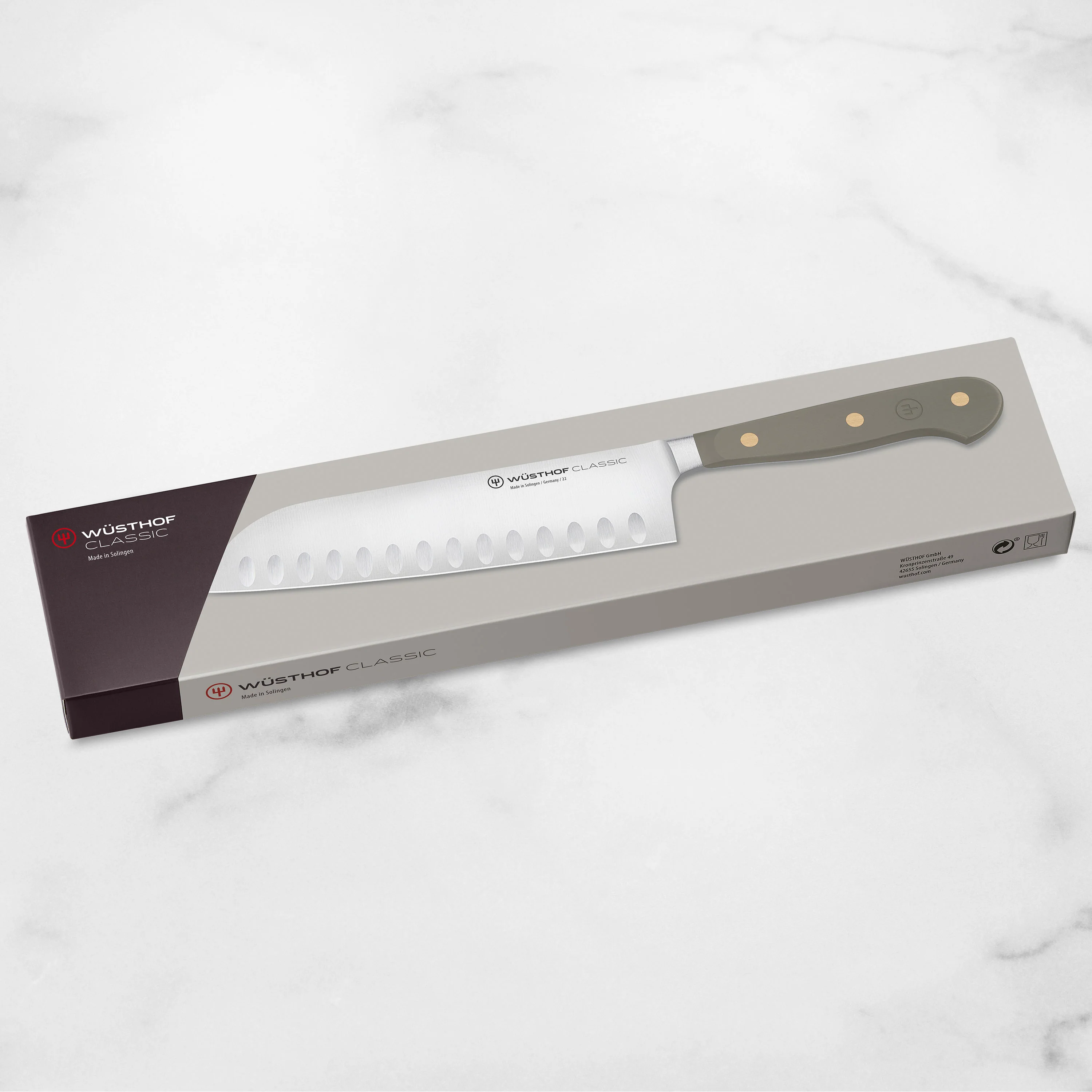 Wusthof Classic Velvet Oyster 7" Hollow Edge Santoku Knife - Image 7