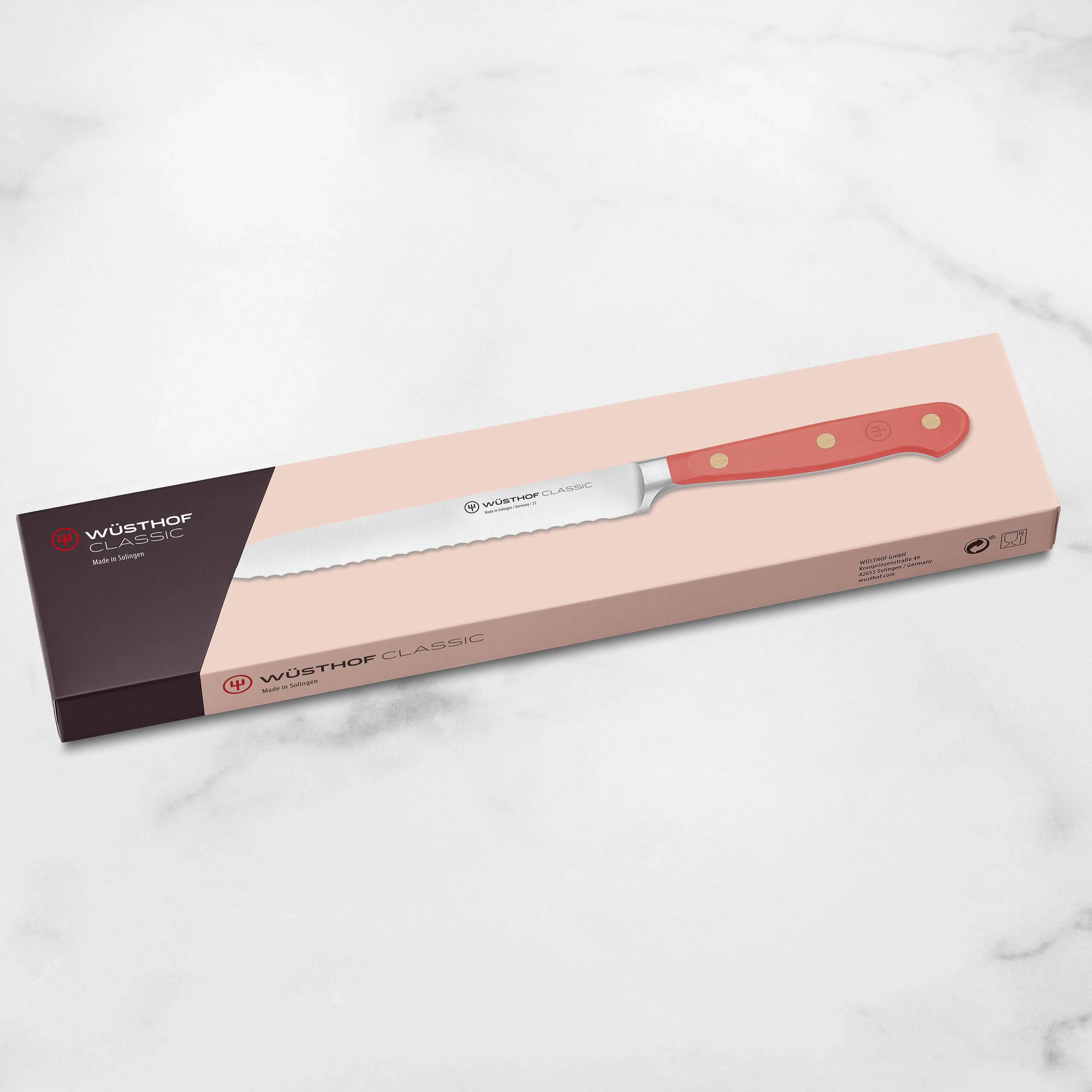 Wusthof Classic Coral Peach 5" Serrated Utility Knife - Image 7