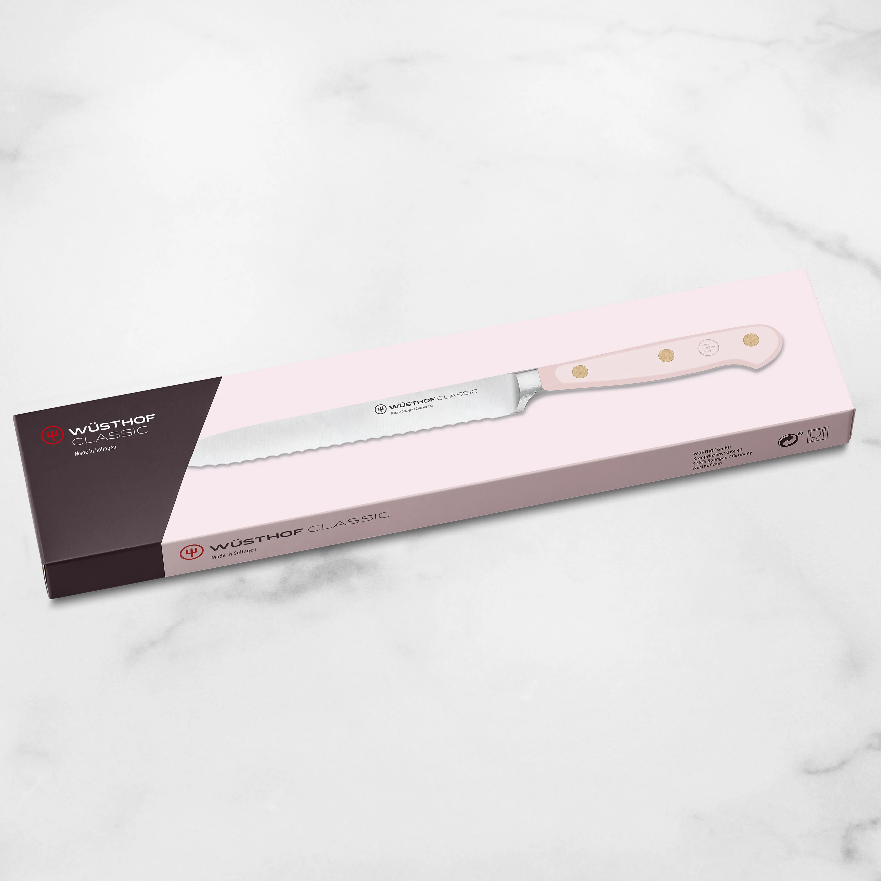 Wusthof Classic Pink Himalayan Salt 5" Serrated Utility Knife - Image 7