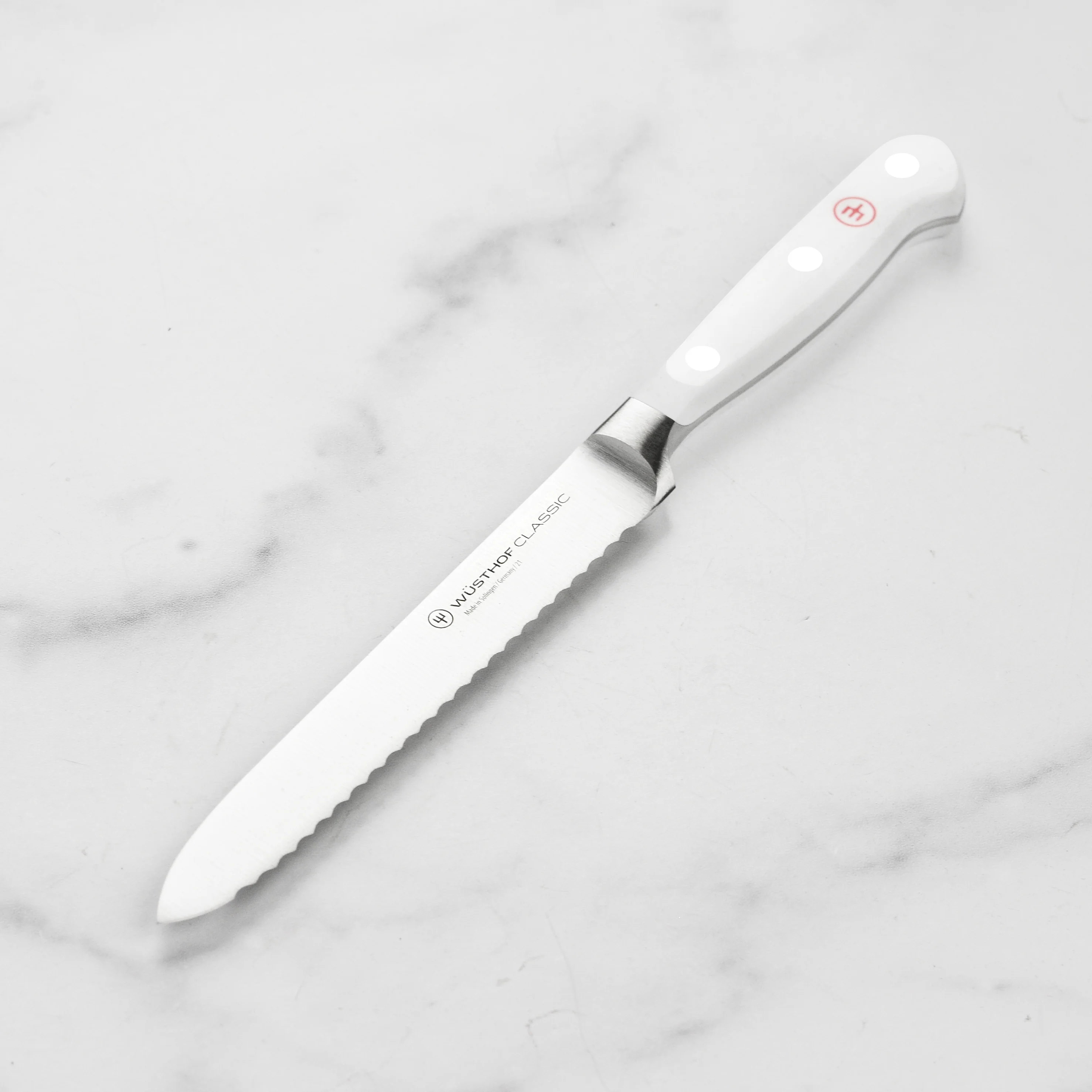 Wusthof Classic White 5" Serrated Utility Knife