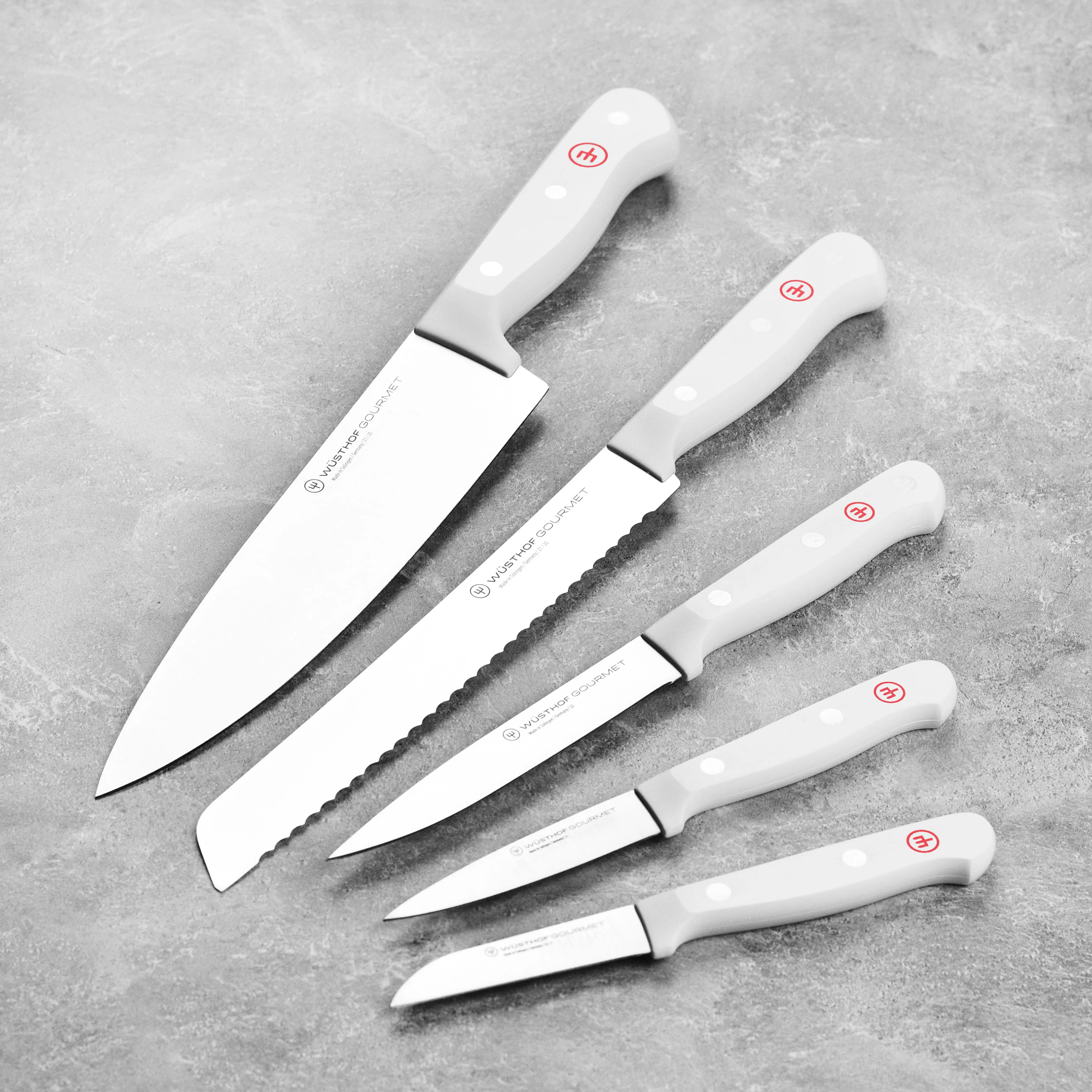 Wusthof Gourmet 12 Piece Knife Block Set, White Handles - Image 2