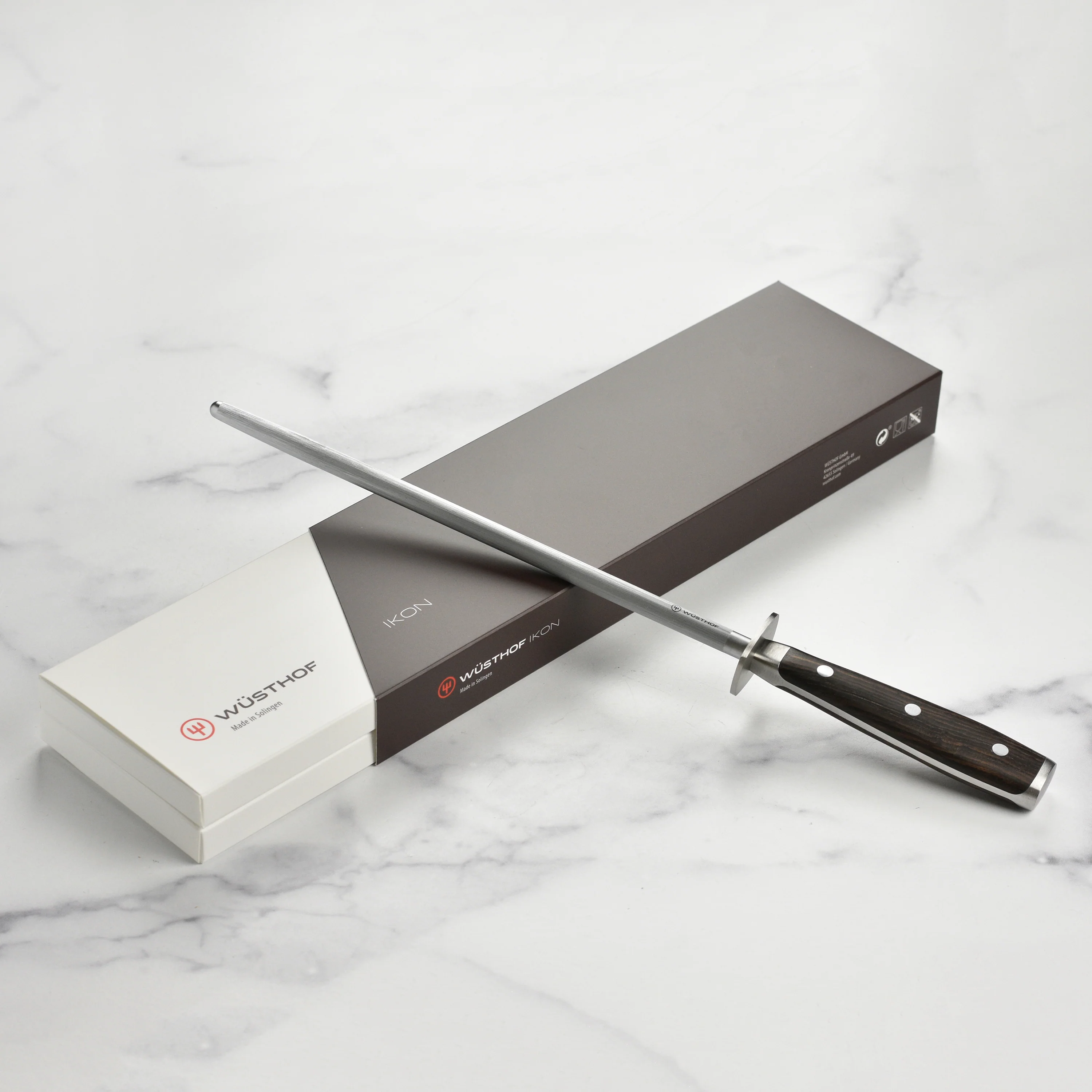 Wusthof Ikon Blackwood 10" Honing Steel - Image 6