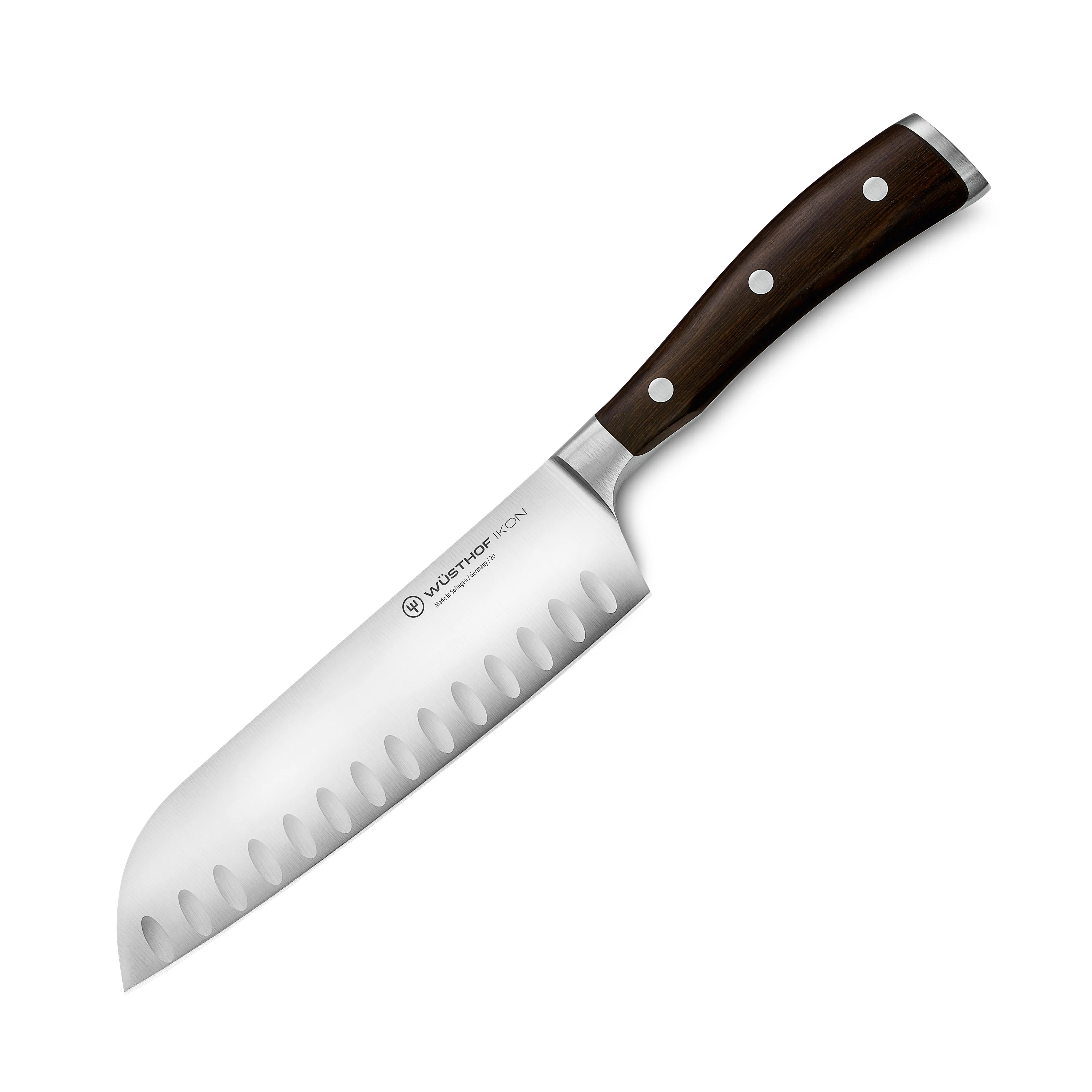 Wusthof Ikon Blackwood 7" Hollow Edge Santoku Knife - Image 4